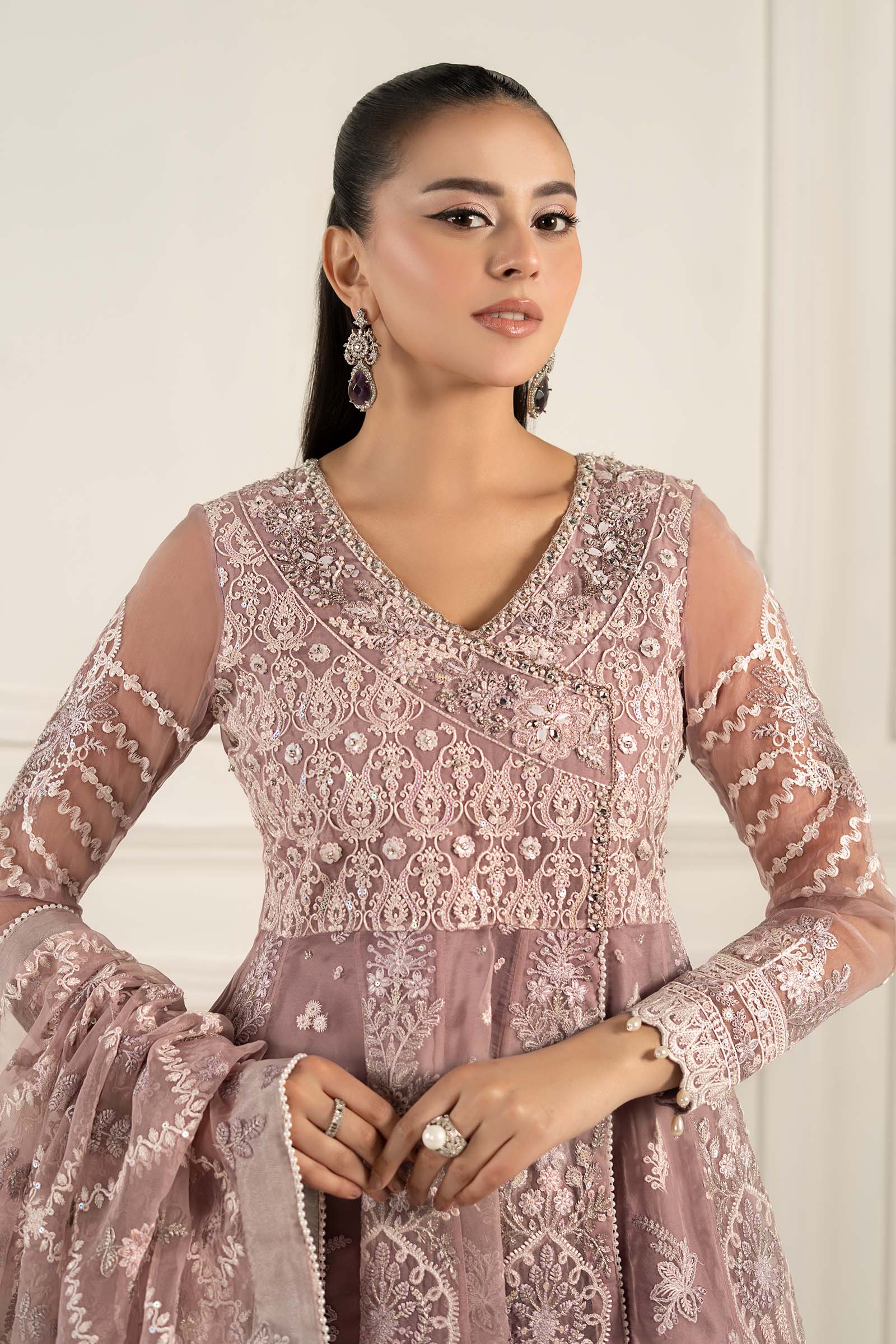 3 Piece Embroidered Organza Suit - Image 6