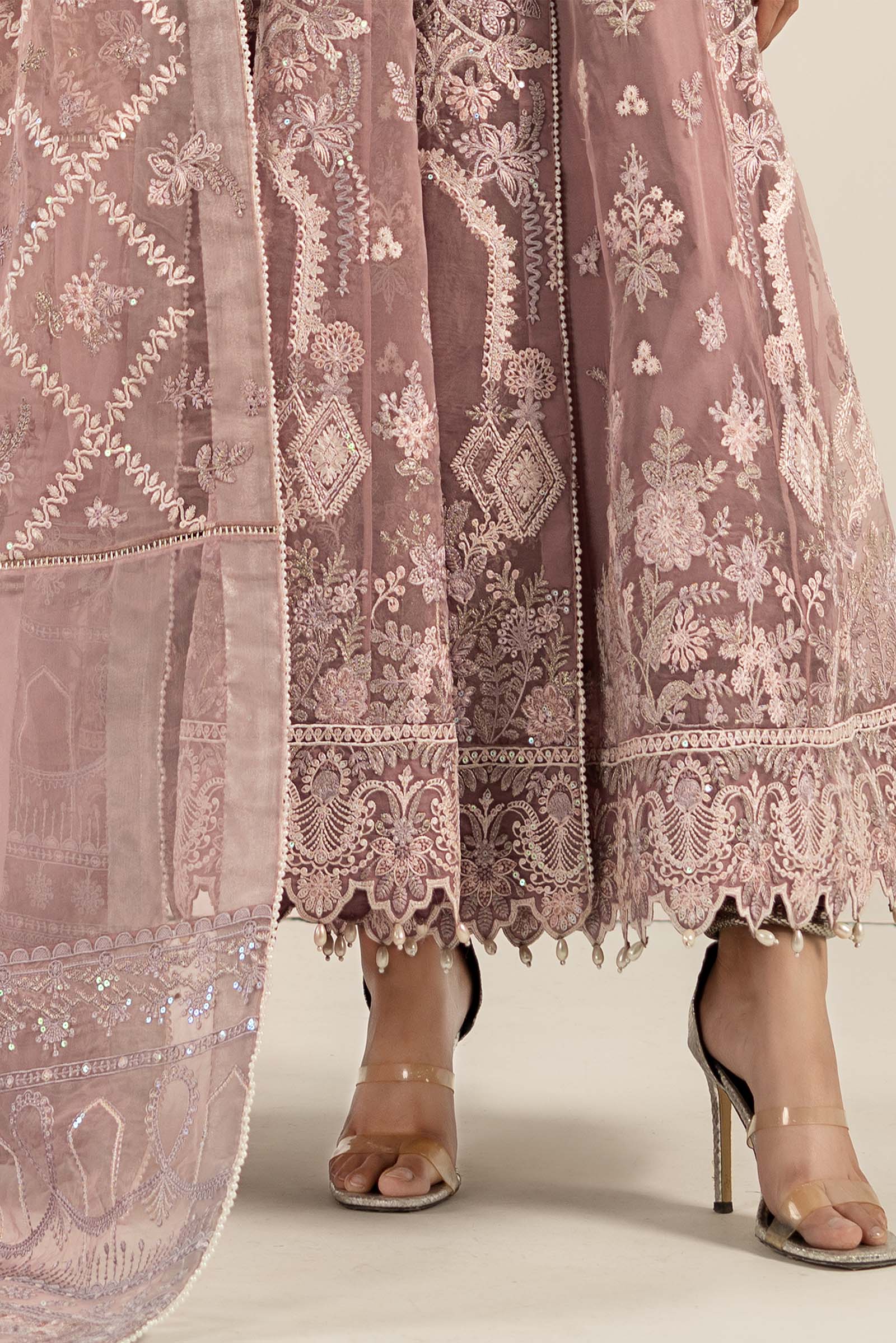 3 Piece Embroidered Organza Suit - Image 8