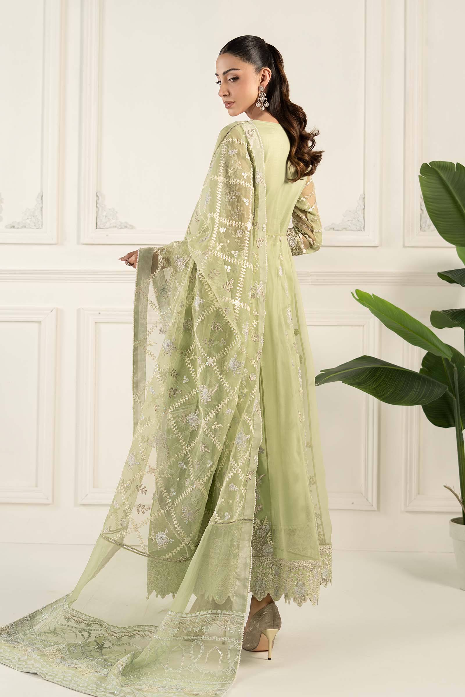 3 Piece Embroidered Organza Suit - Image 5