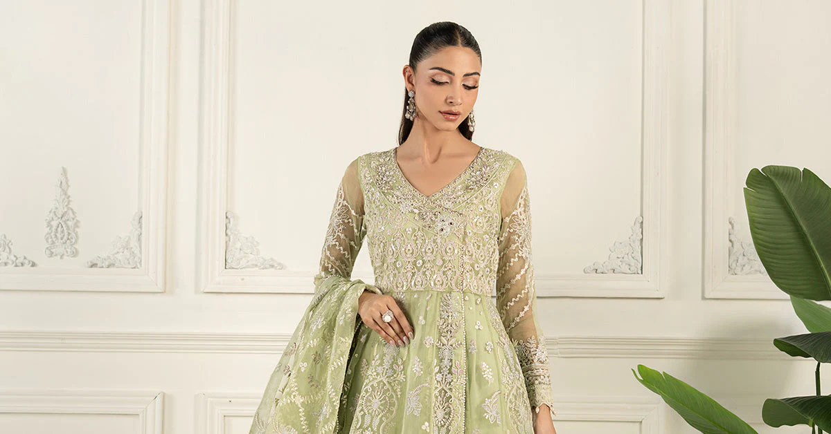 3 Piece Embroidered Organza Suit - Image 6