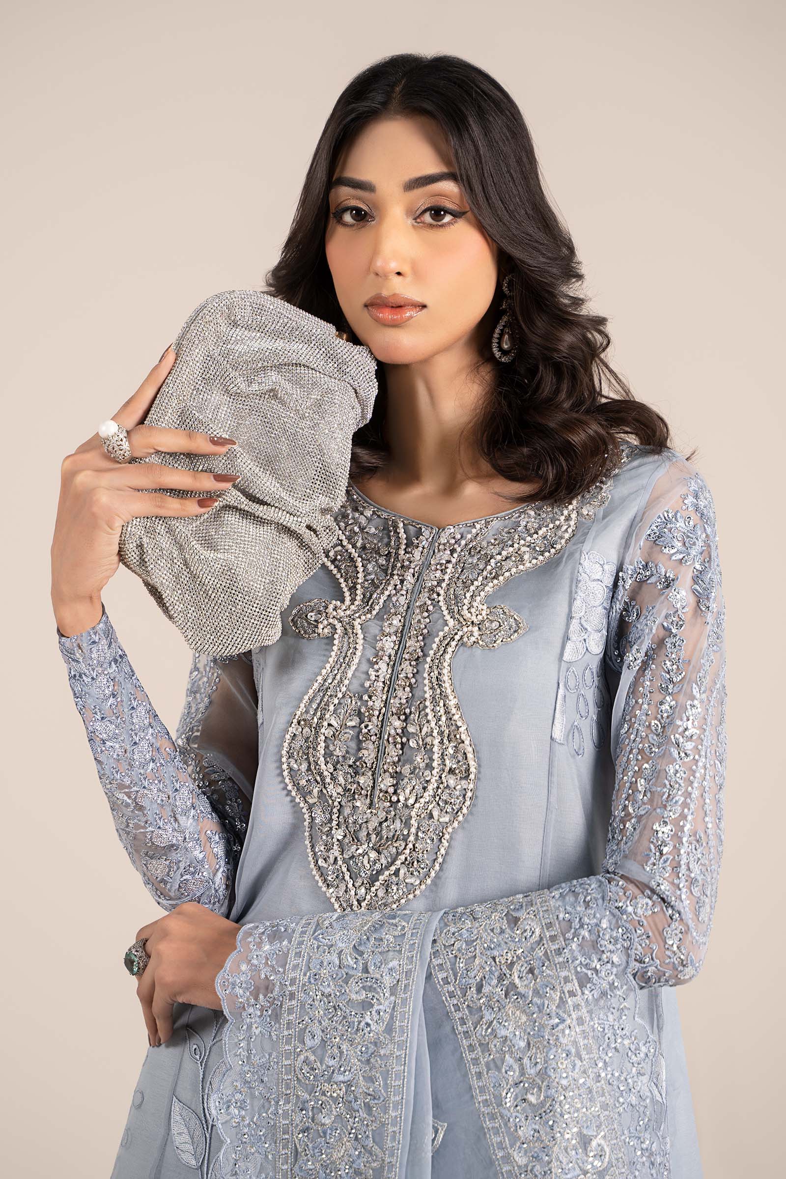 3 Piece Embroidered Organza Suit - Image 6