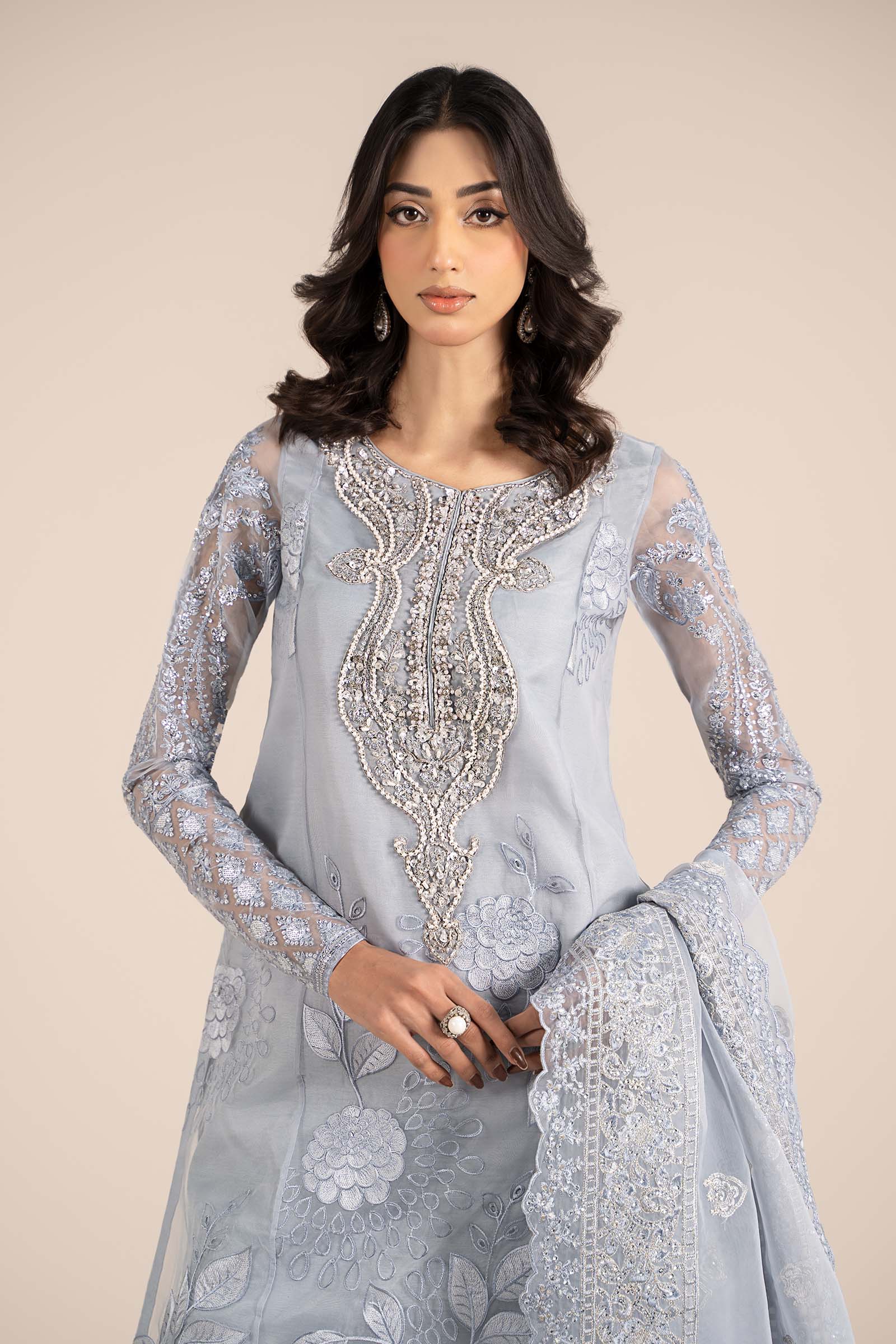 3 Piece Embroidered Organza Suit - Image 7