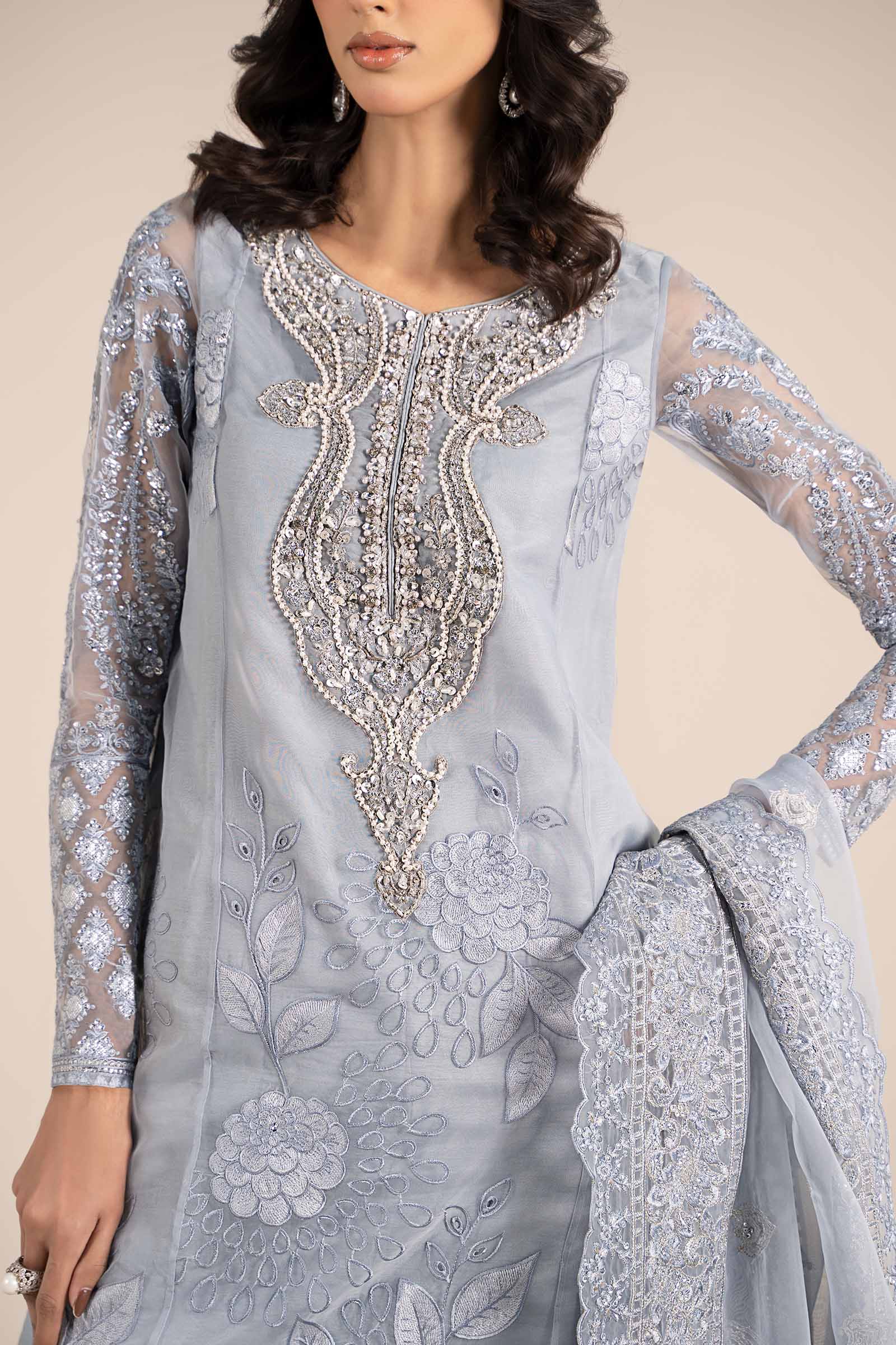 3 Piece Embroidered Organza Suit - Image 8
