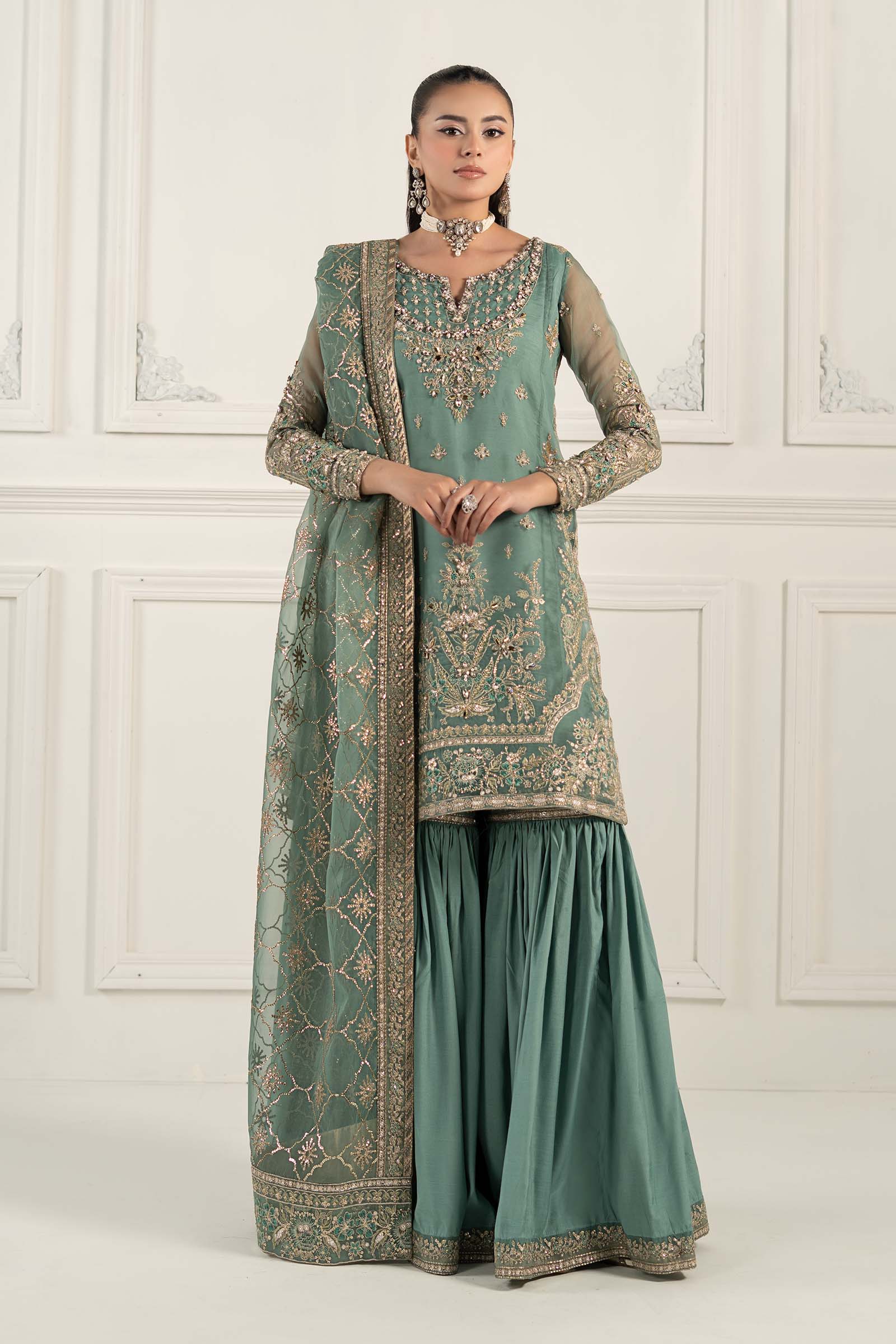 3 Piece Embroidered Organza Suit - Image 3