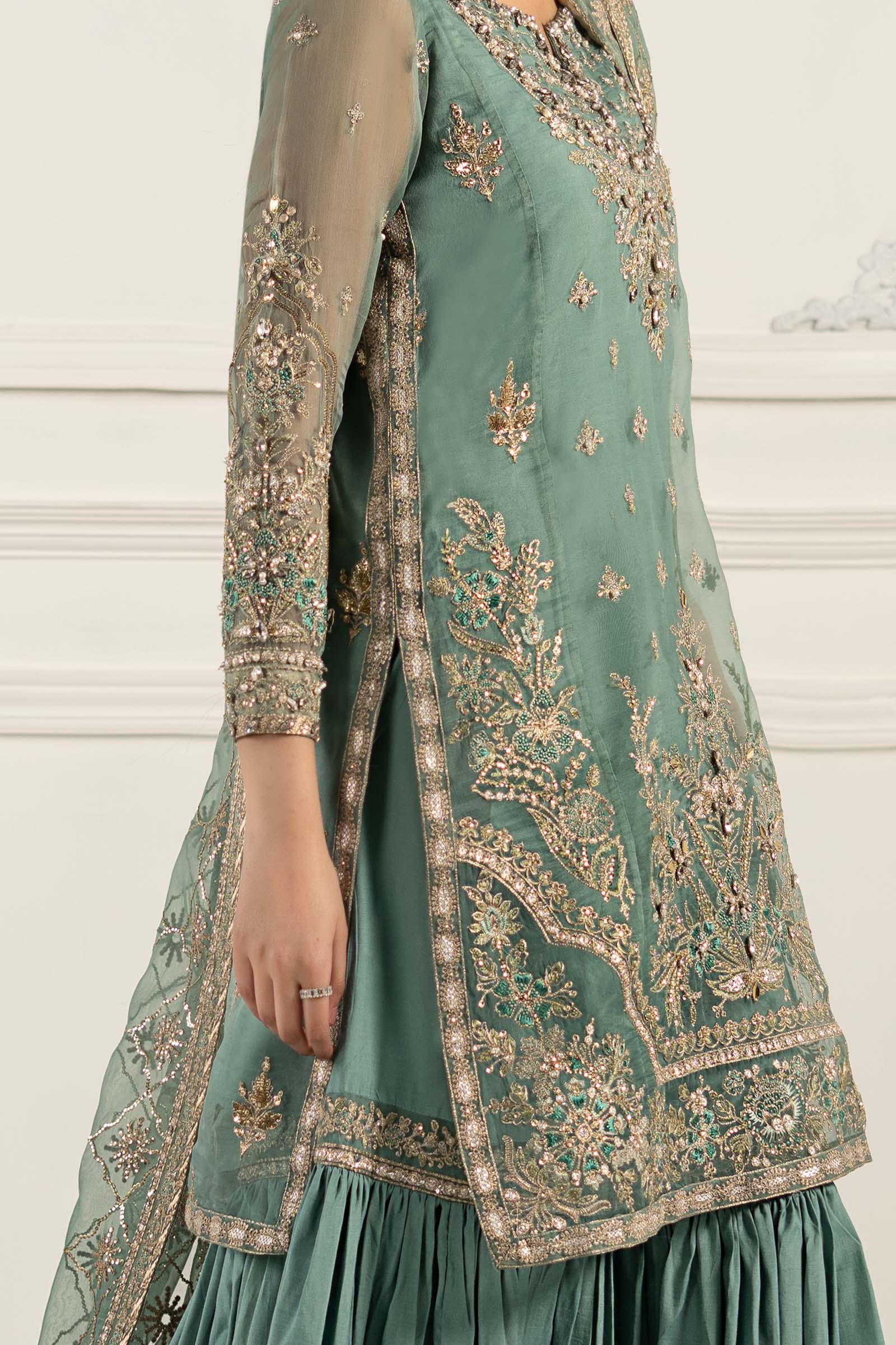 3 Piece Embroidered Organza Suit - Image 6
