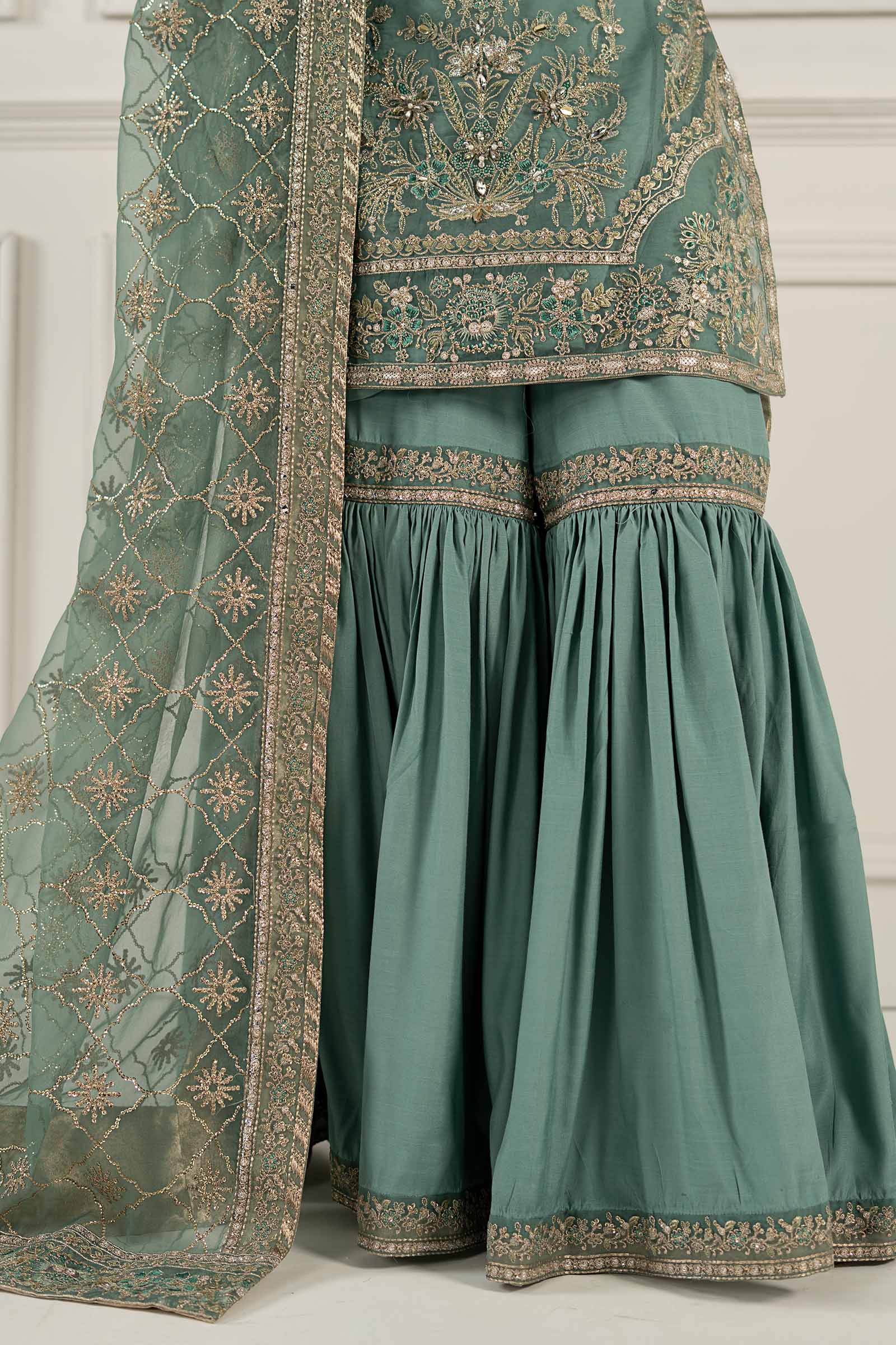 3 Piece Embroidered Organza Suit - Image 7
