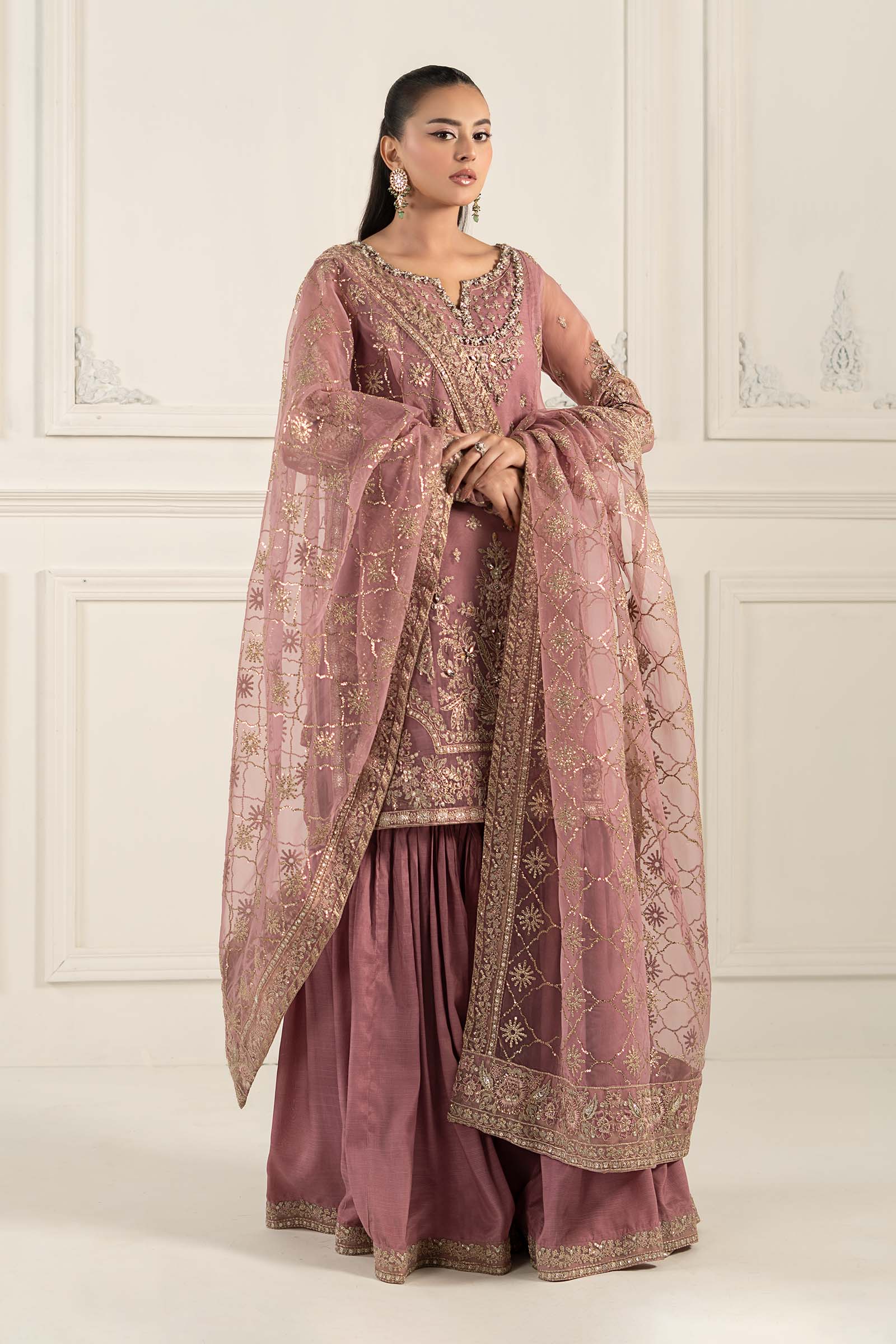 3 Piece Embroidered Organza Suit - Image 3