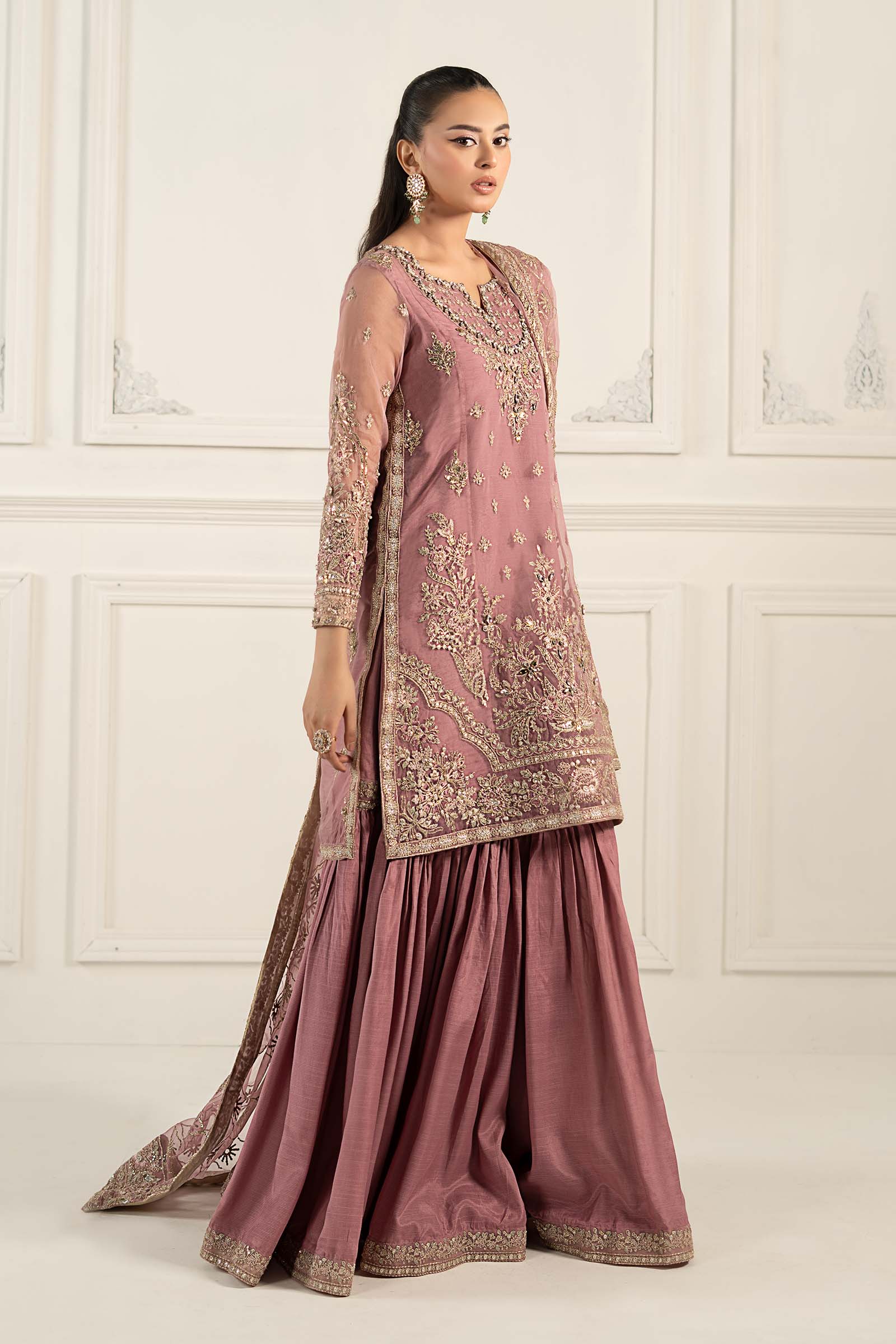 3 Piece Embroidered Organza Suit - Image 4