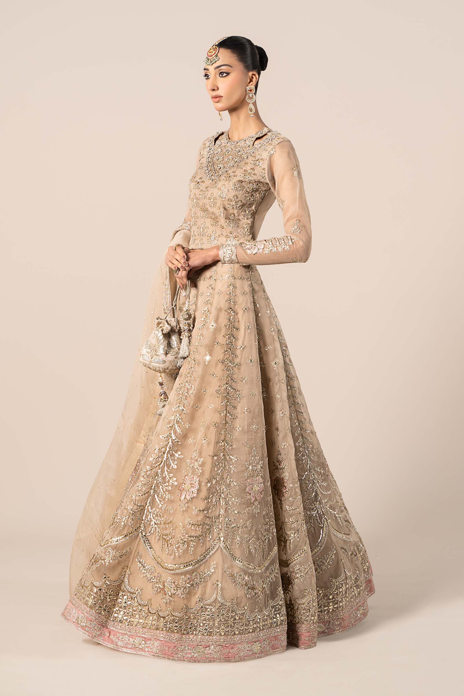 3 Piece Embroidered Organza Suit - Image 3