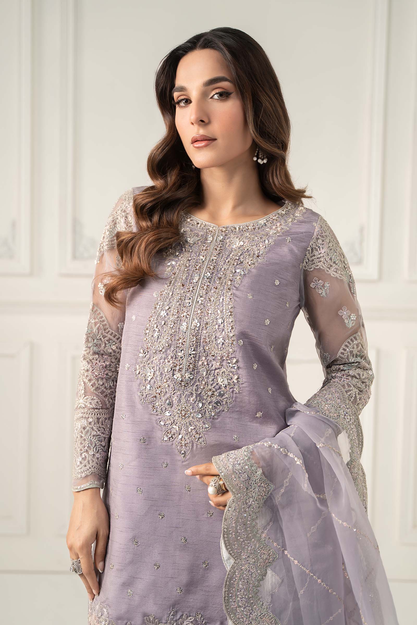 3 Piece Embroidered Raw Silk Suit - Image 2