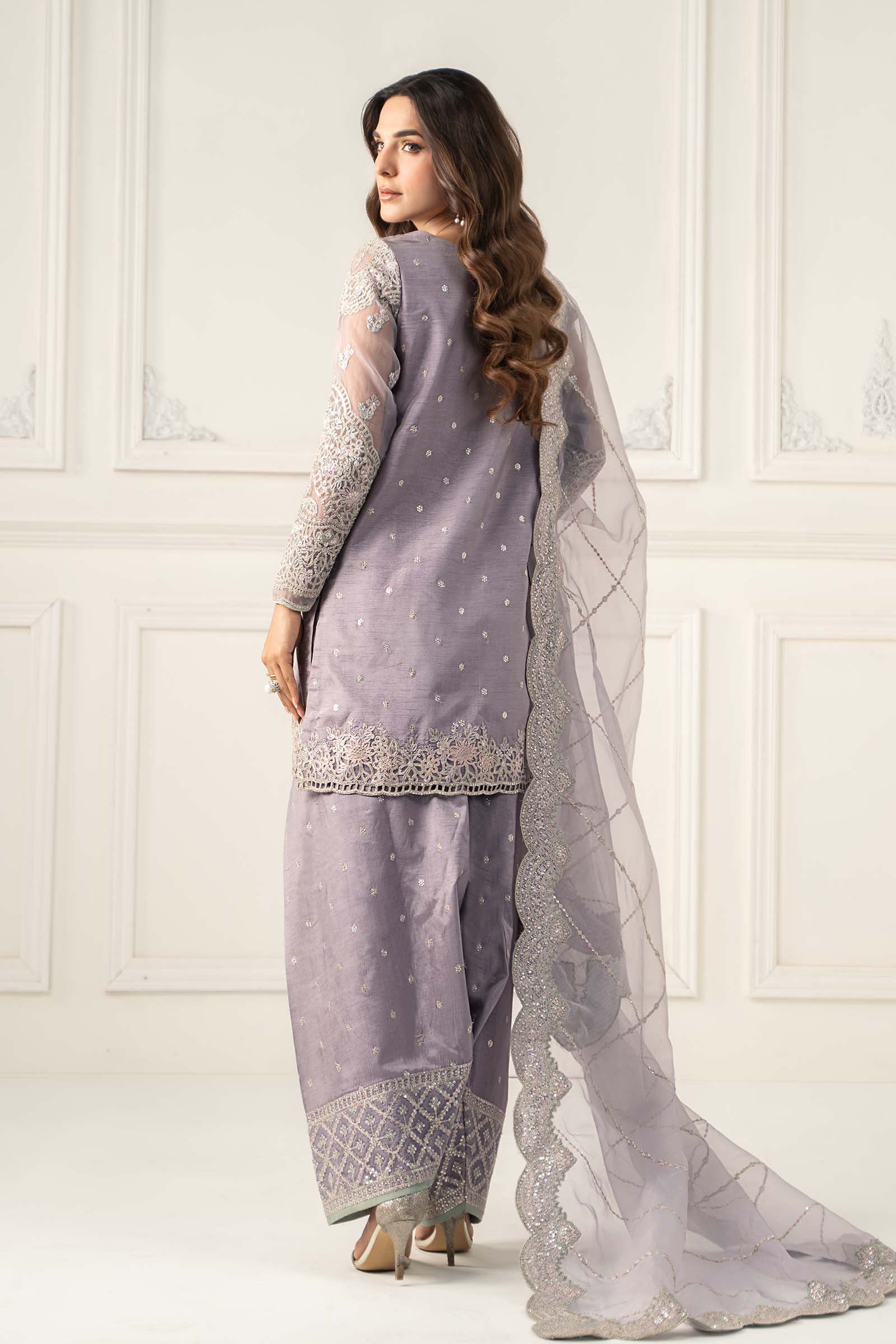 3 Piece Embroidered Raw Silk Suit - Image 7