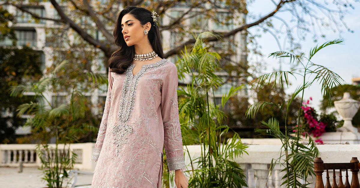 3 Piece Embroidered Raw Silk Suit - Image 12