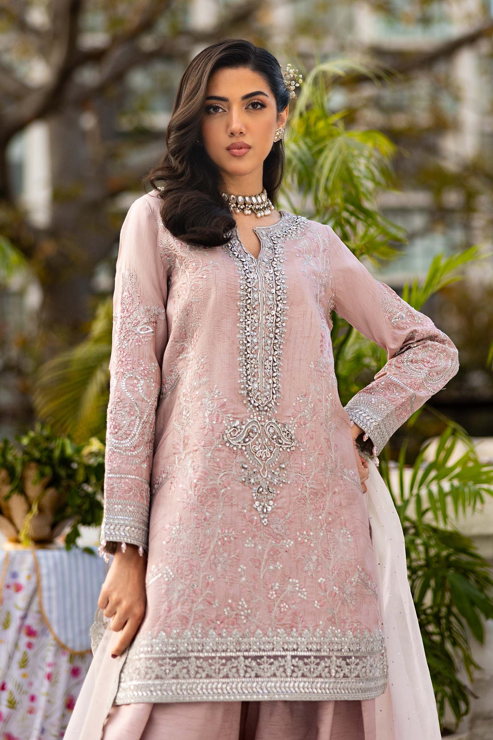 3 Piece Embroidered Raw Silk Suit - Image 2