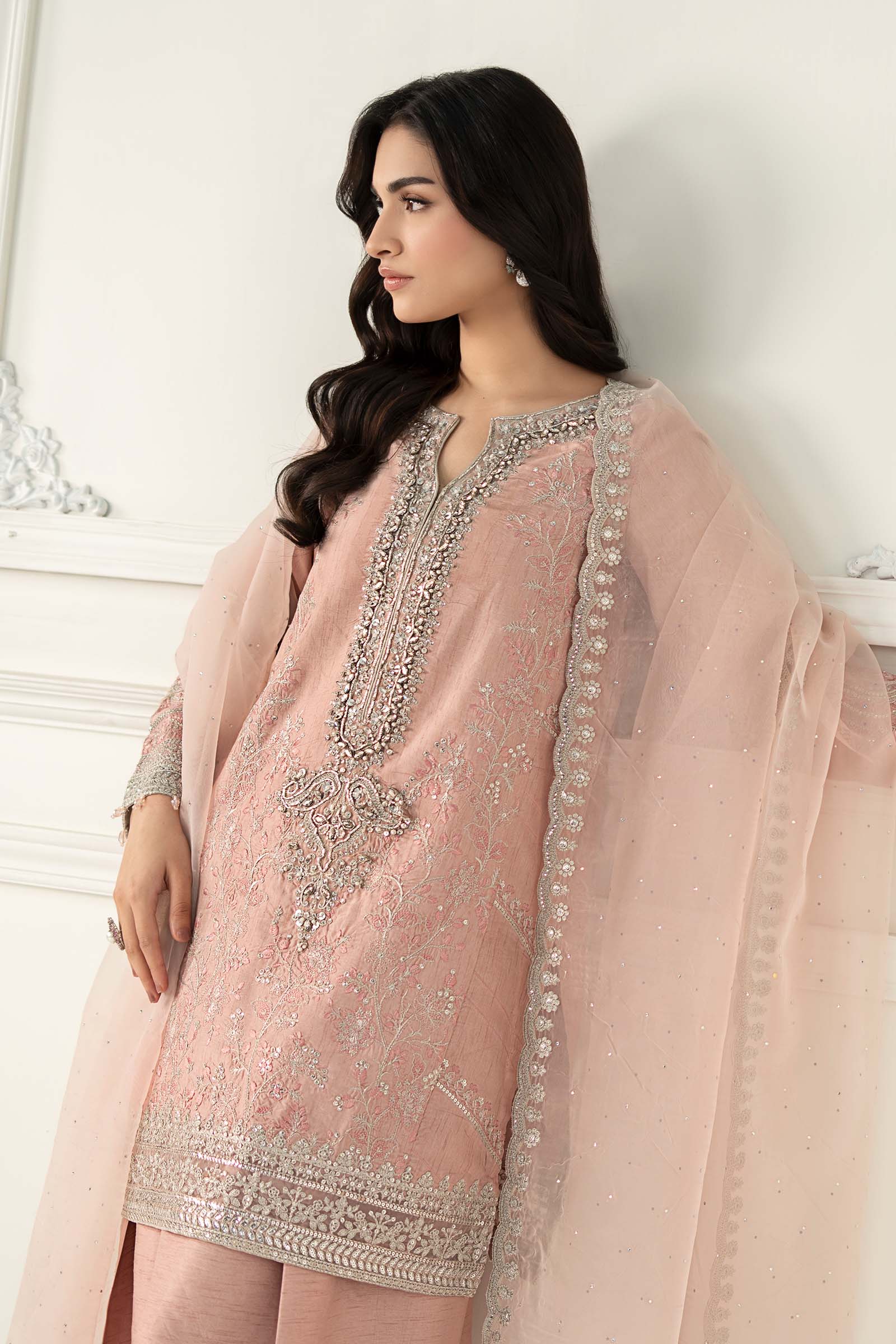 3 Piece Embroidered Raw Silk Suit - Image 6