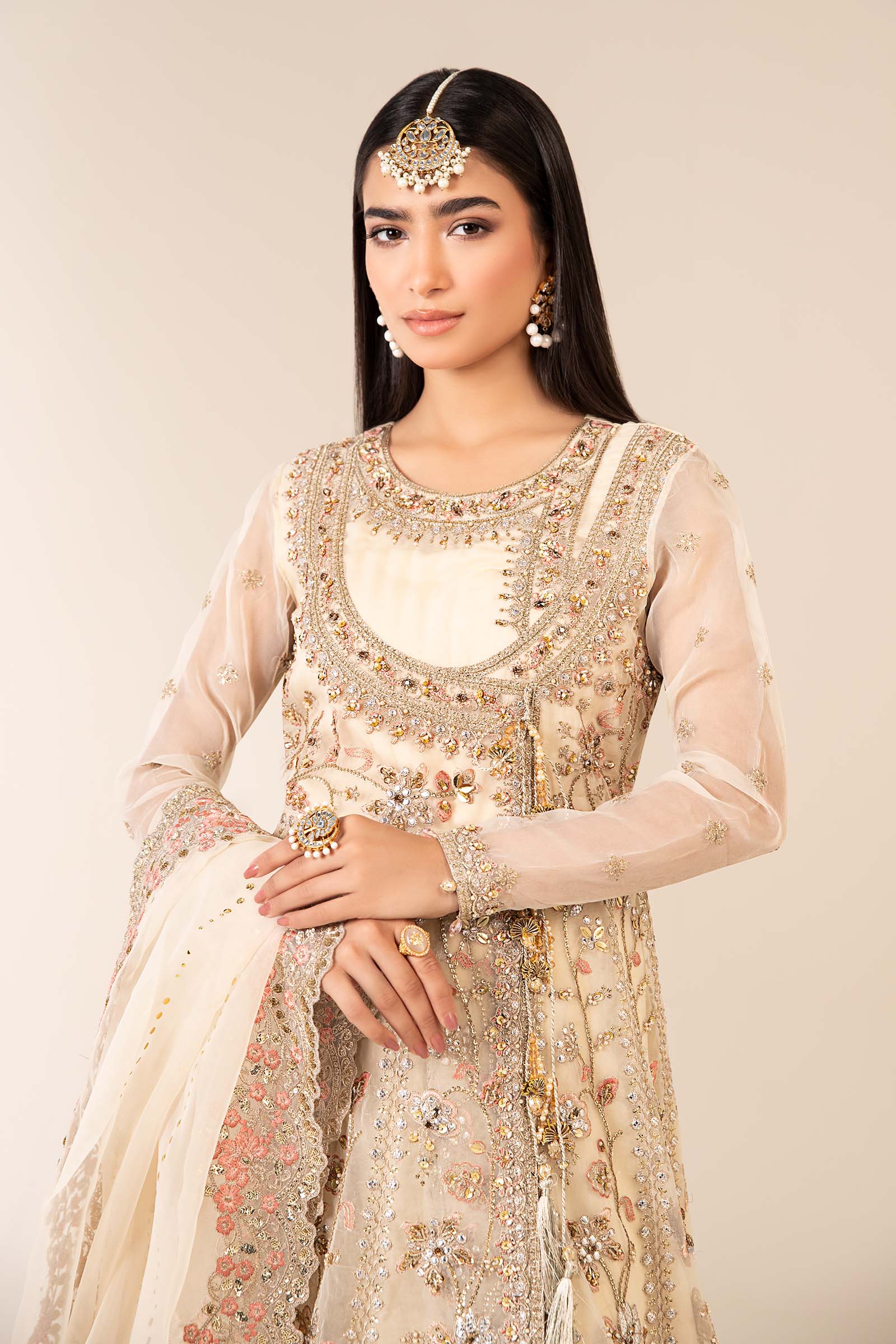 3 Piece Embroidered Organza Suit - Image 2