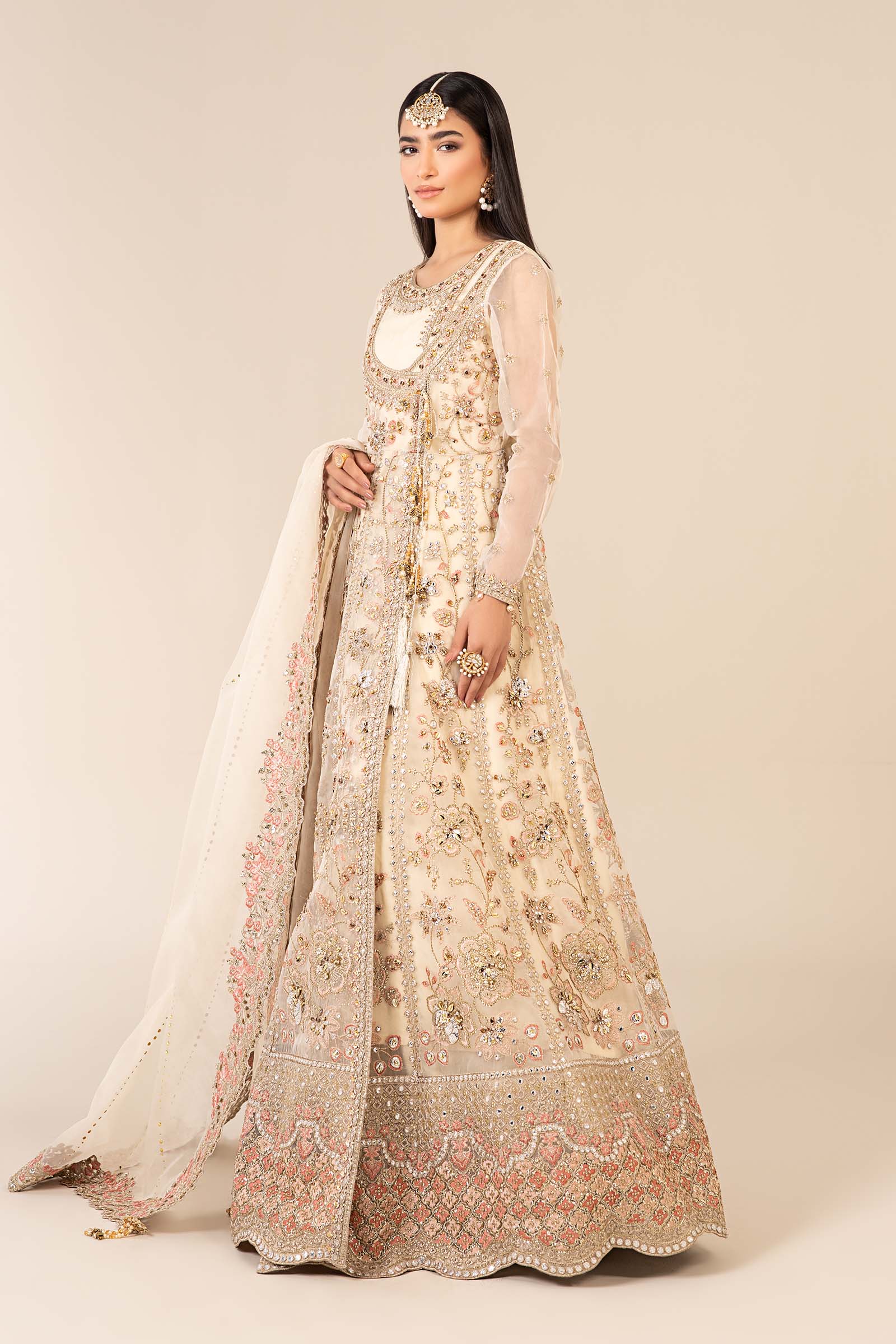3 Piece Embroidered Organza Suit - Image 3
