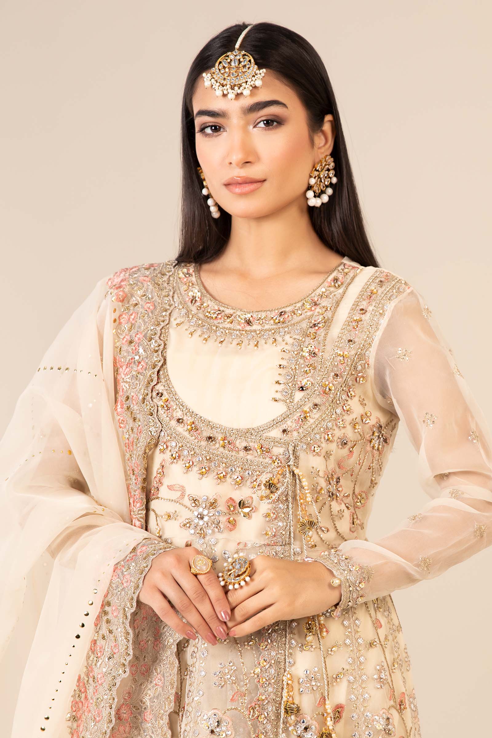 3 Piece Embroidered Organza Suit - Image 4