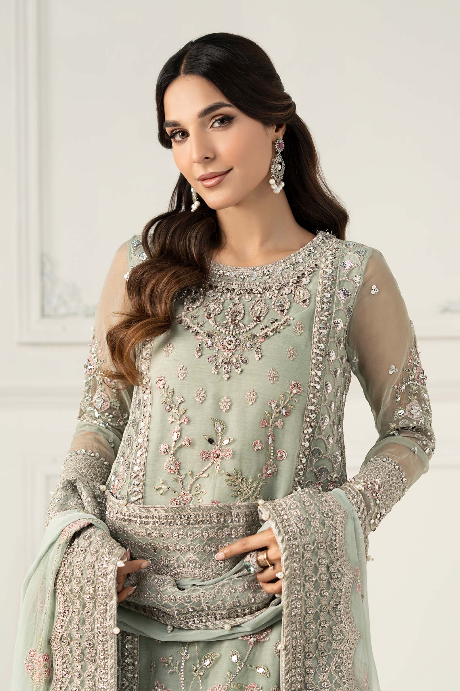 3 Piece Embroidered Raw Silk Suit - Image 4
