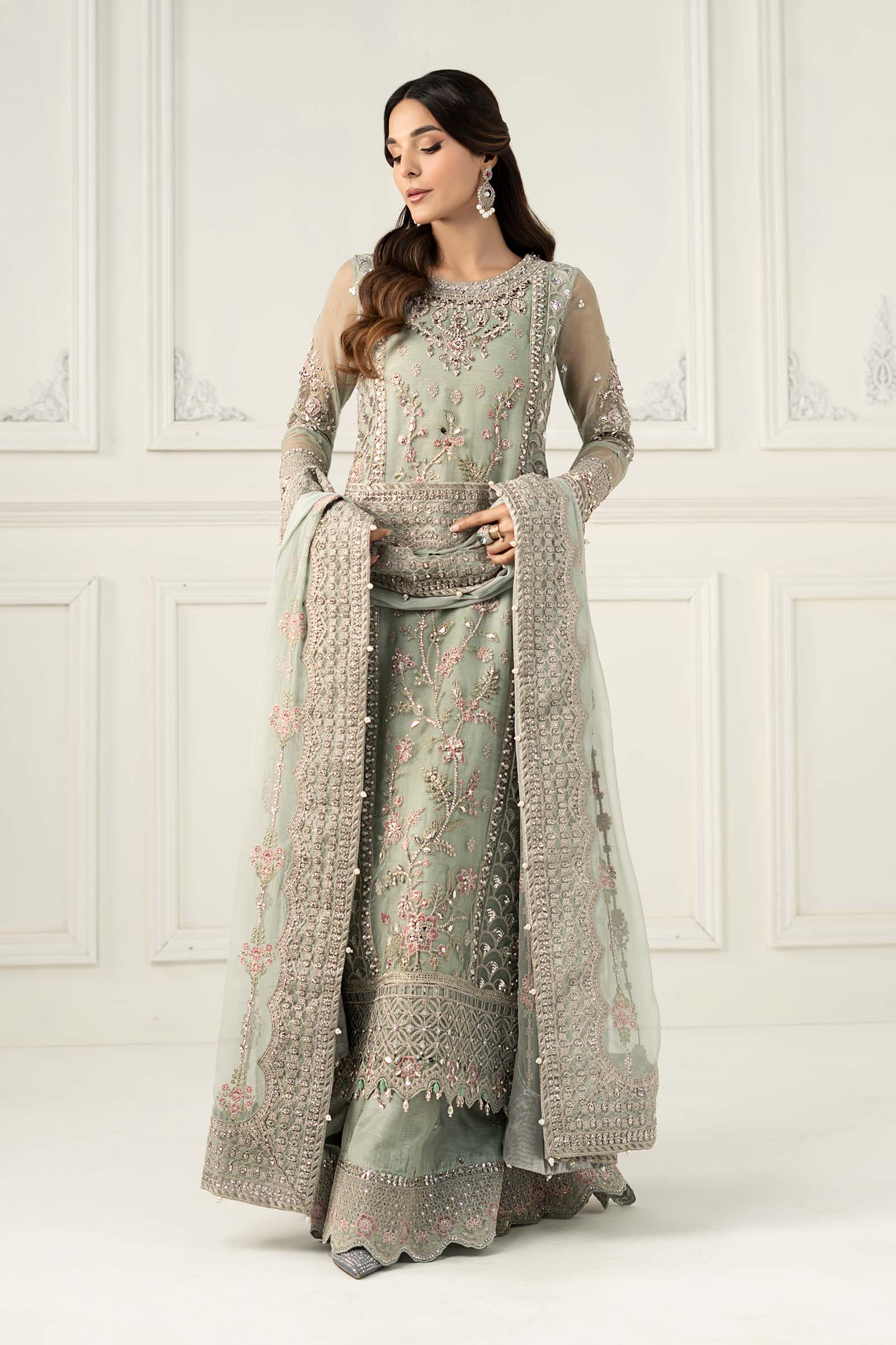 3 Piece Embroidered Raw Silk Suit - Image 5