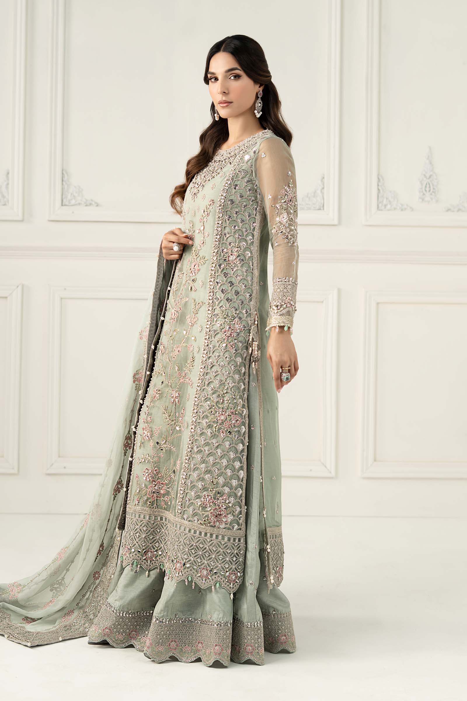 3 Piece Embroidered Raw Silk Suit - Image 7