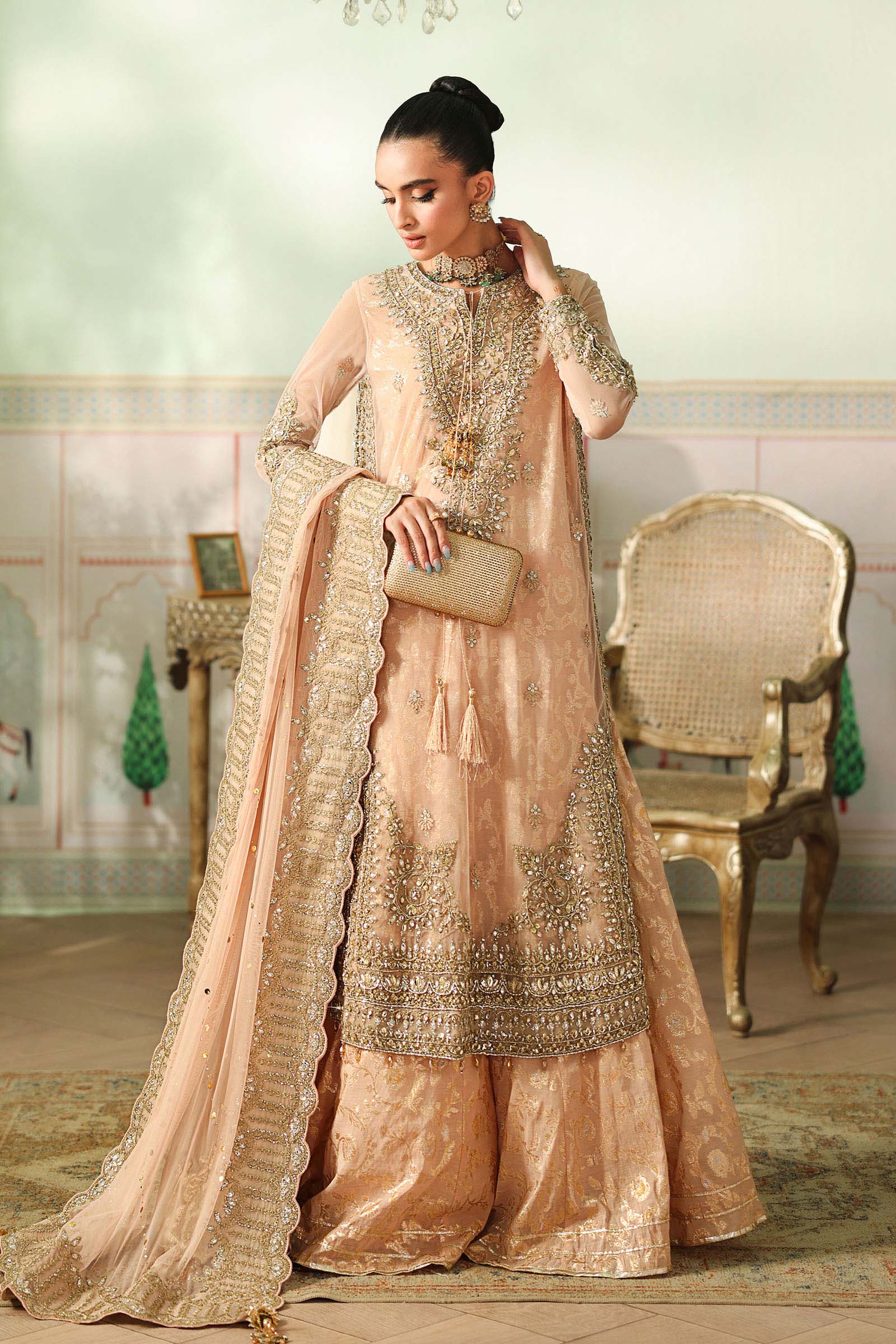 3 Piece Embroidered Net Suit - Image 6