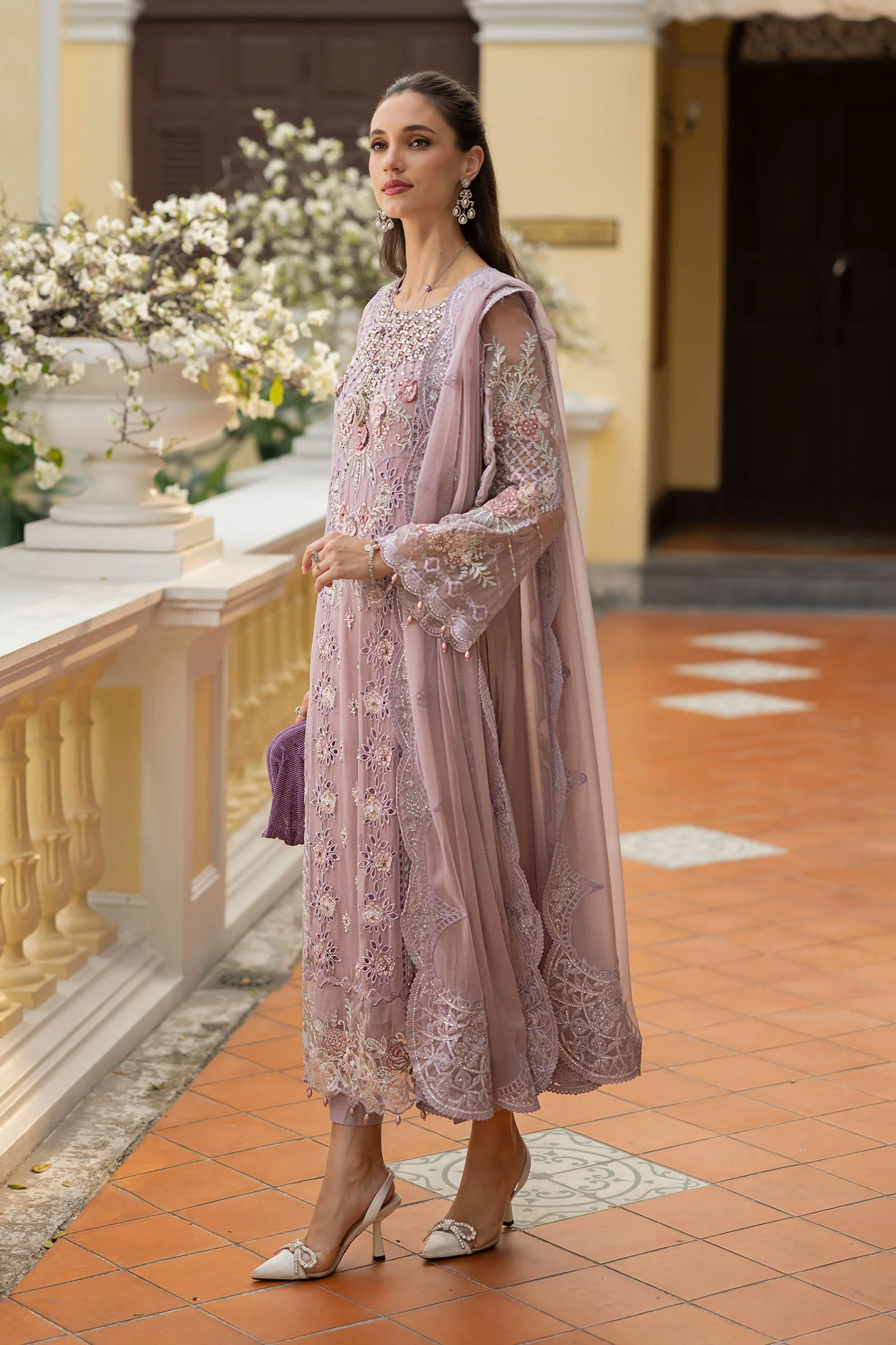 3 Piece Embroidered Chiffon Suit - Image 4