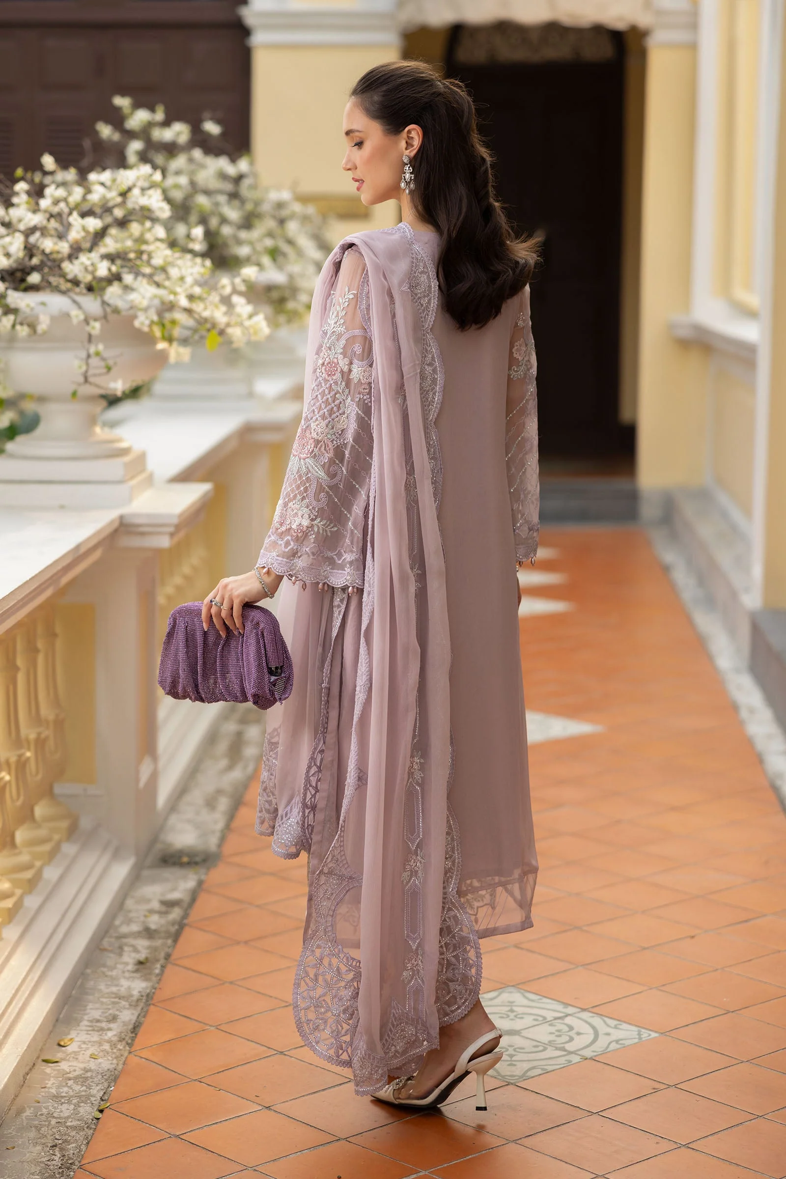 3 Piece Embroidered Chiffon Suit - Image 5