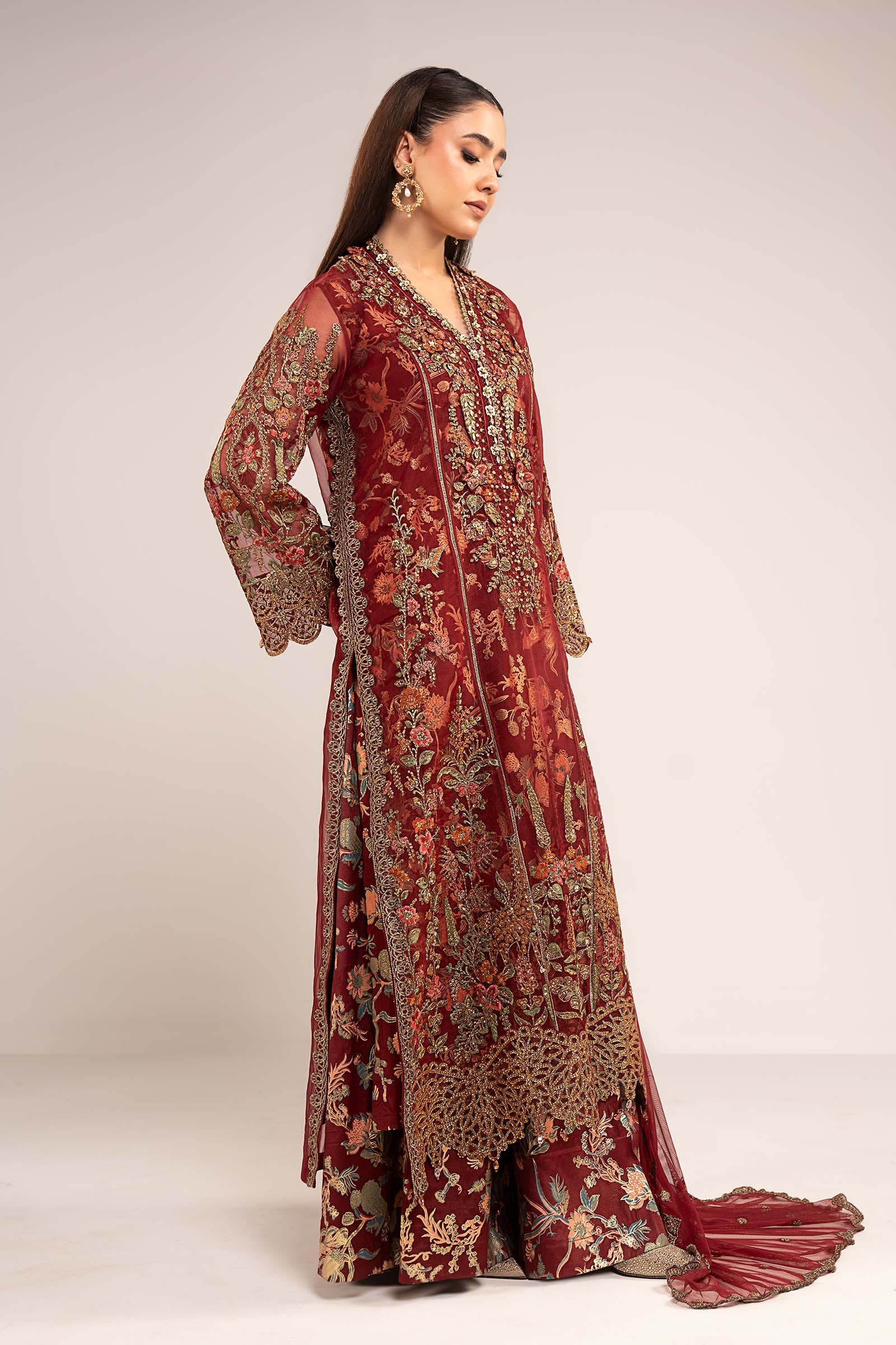 3 Piece Embroidered Organza Suit - Image 8