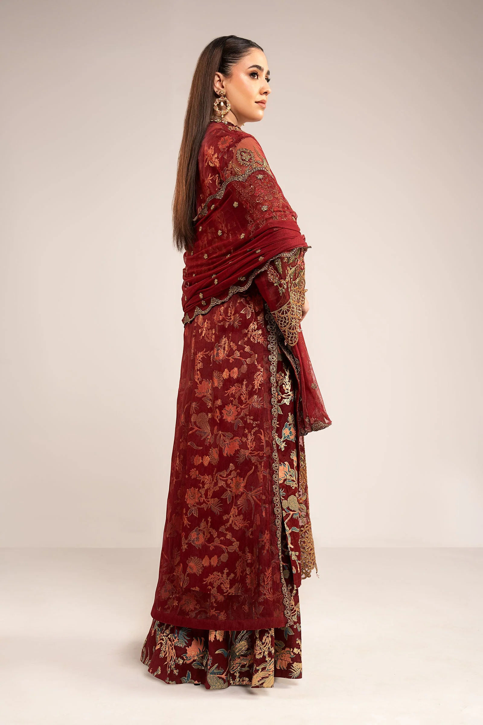 3 Piece Embroidered Organza Suit - Image 9