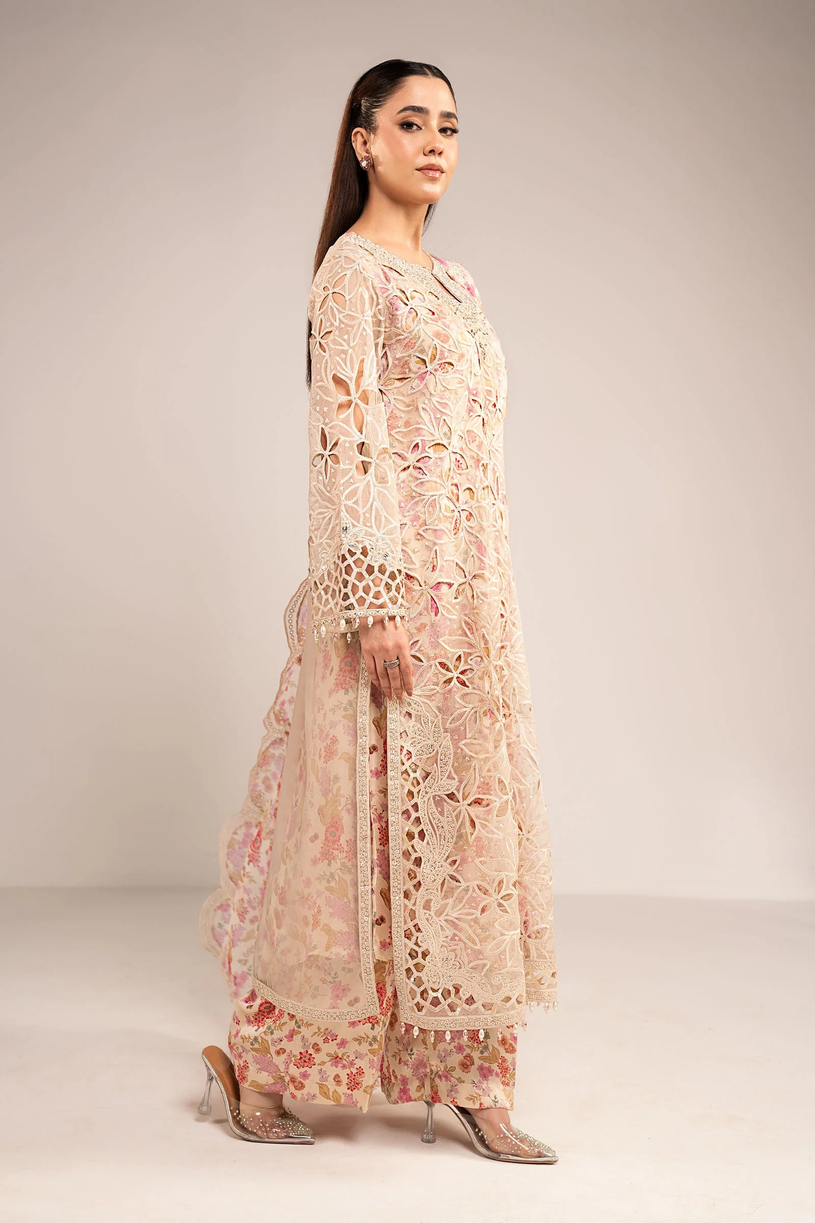 3 Piece Embroidered Organza Suit - Image 14