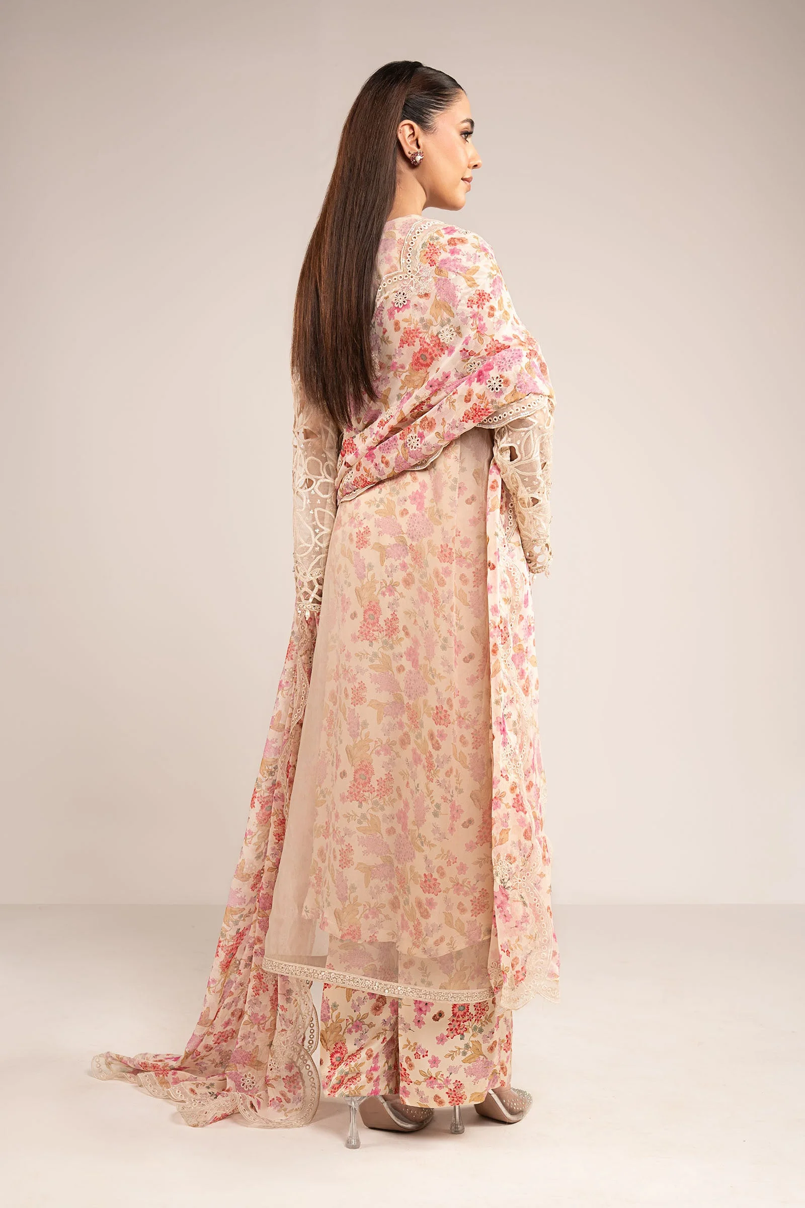 3 Piece Embroidered Organza Suit - Image 15
