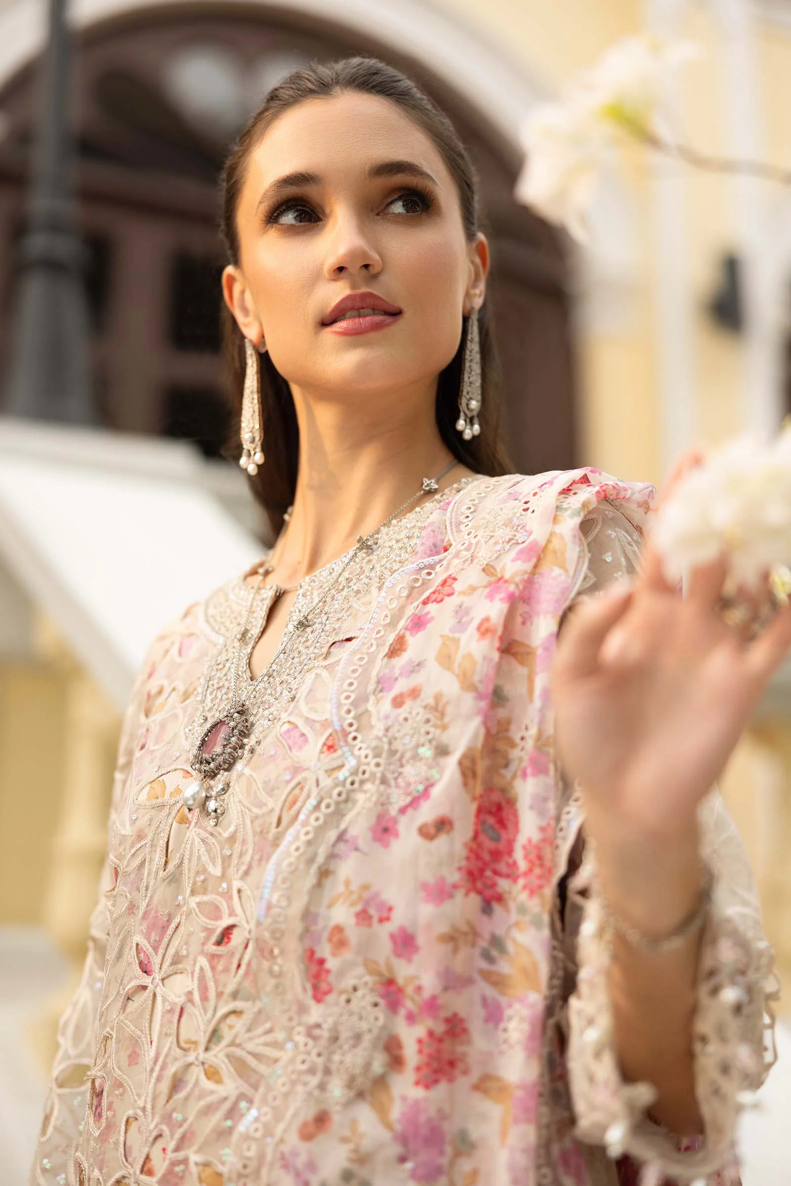 3 Piece Embroidered Organza Suit - Image 4