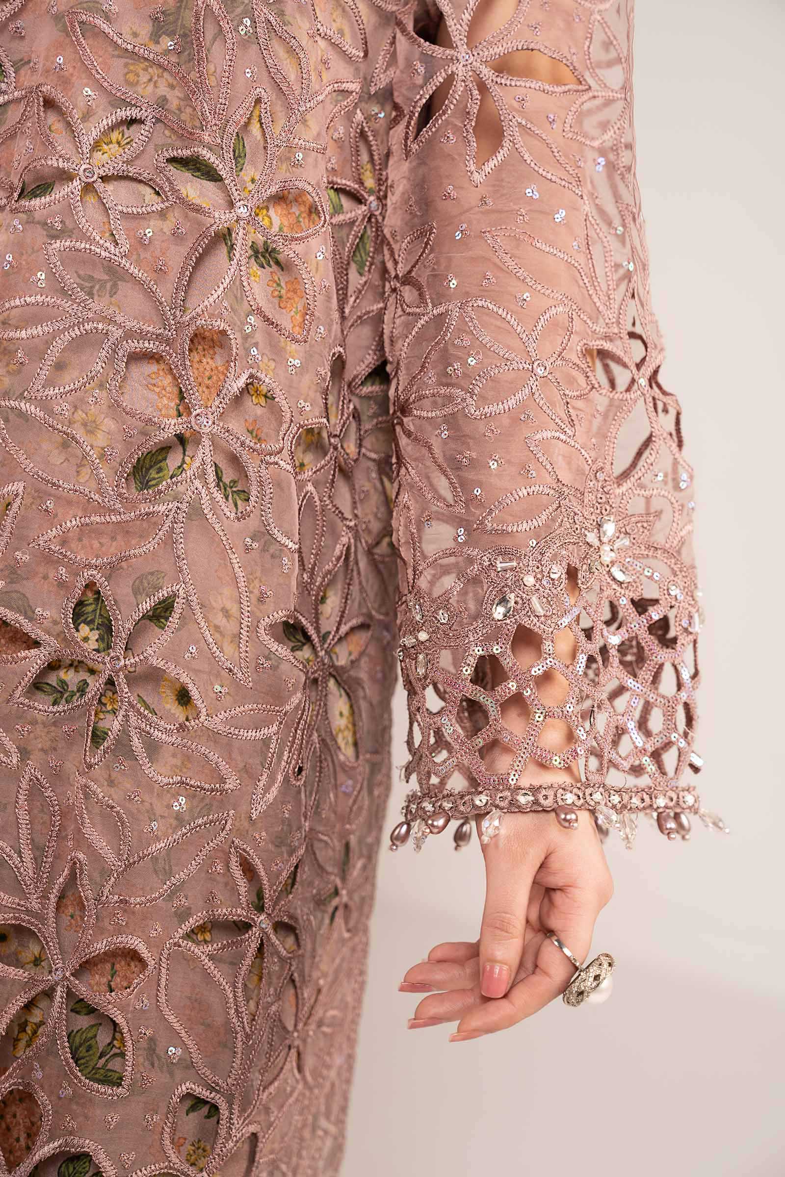 3 Piece Embroidered Organza Suit - Image 5
