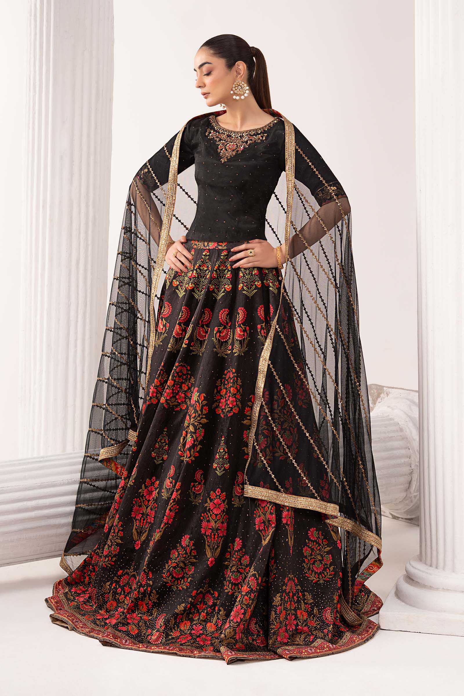 3 Piece Embroidered Raw Silk Suit - Image 5