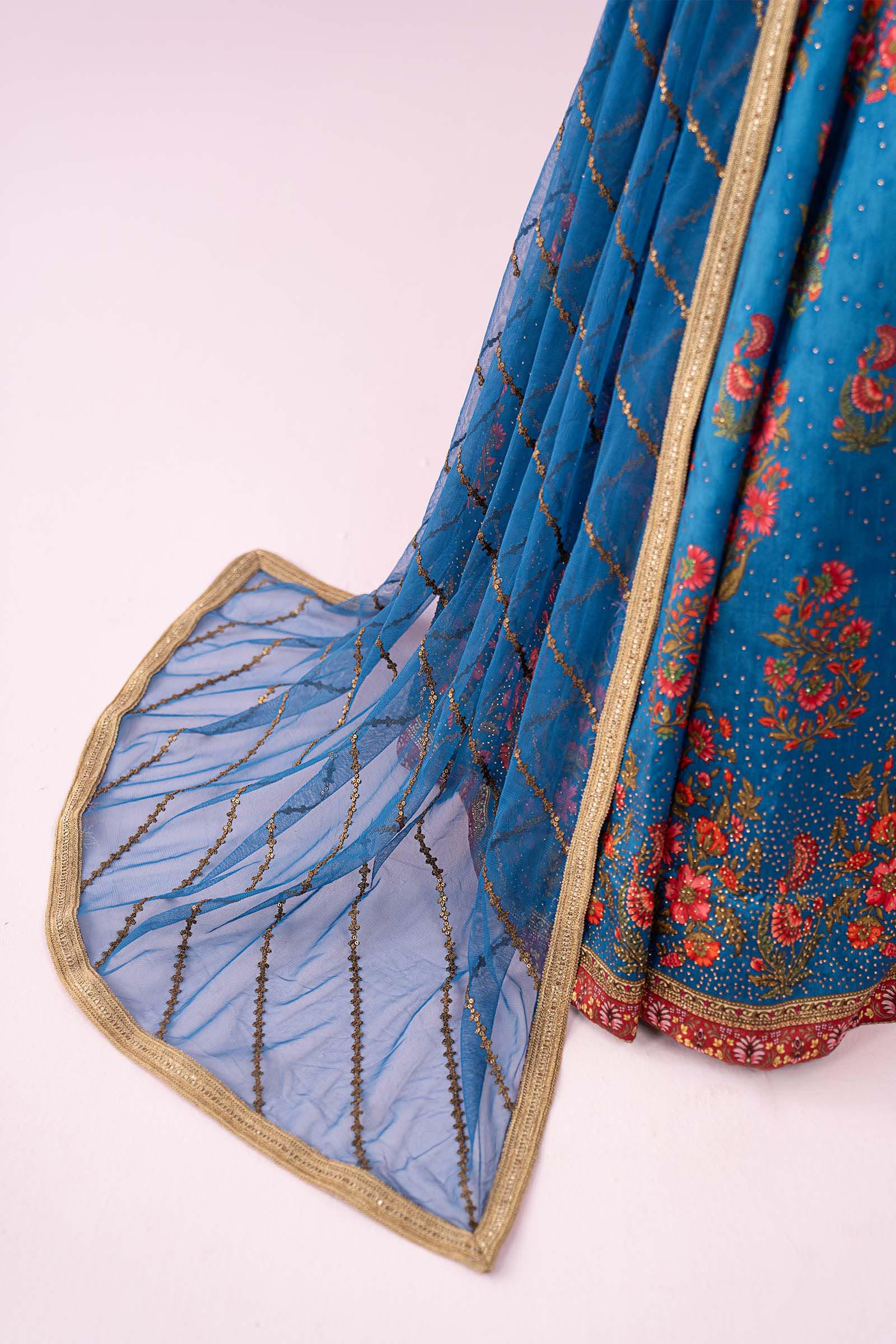 3 Piece Embroidered Raw Silk Suit - Image 5