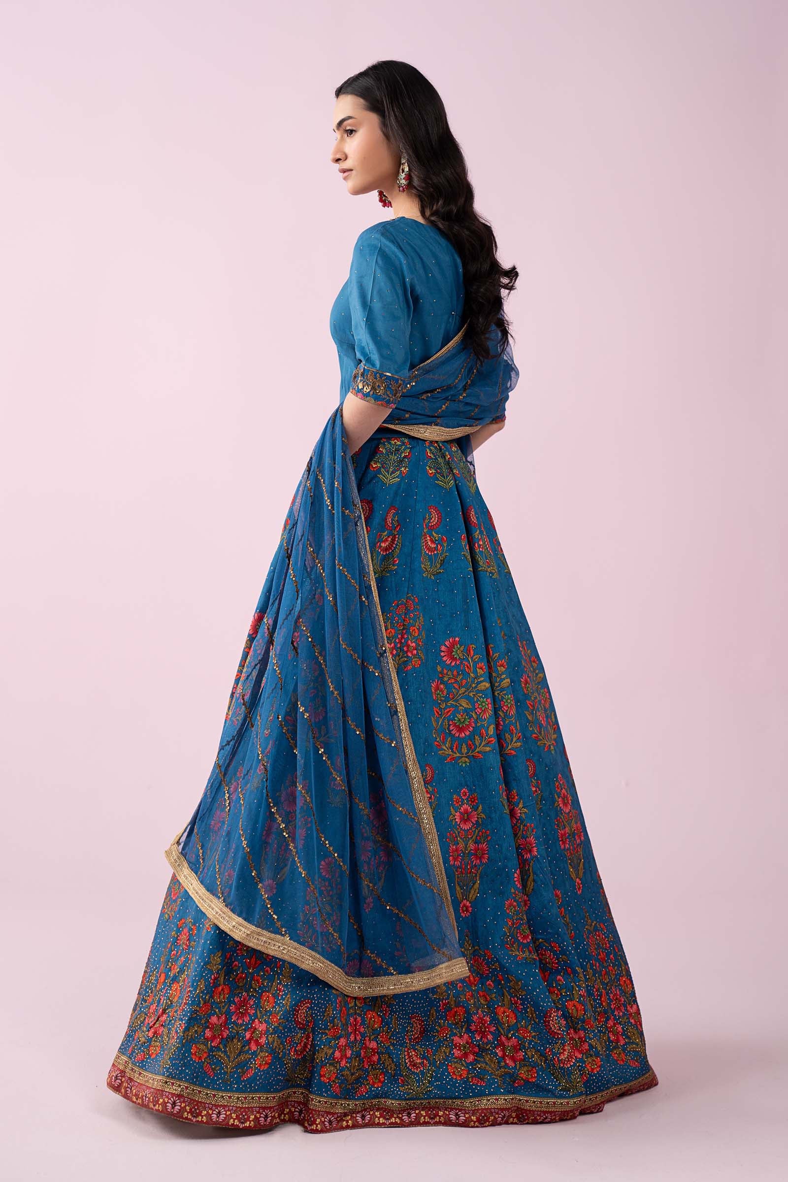 3 Piece Embroidered Raw Silk Suit - Image 7