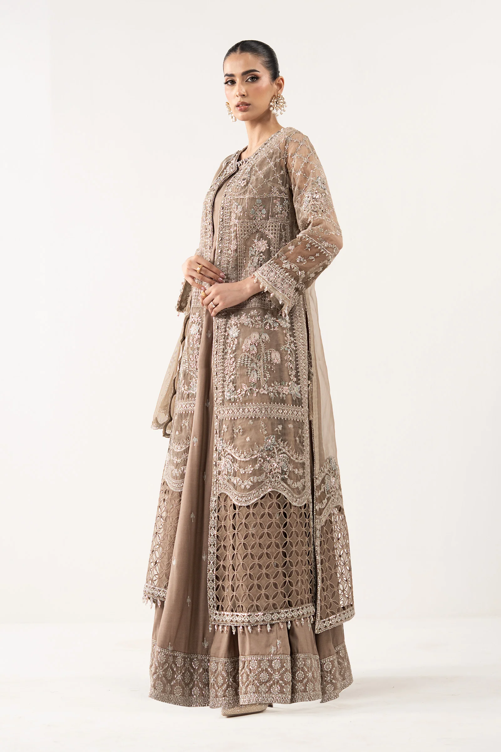 3 Piece Embroidered Organza Suit - Image 3