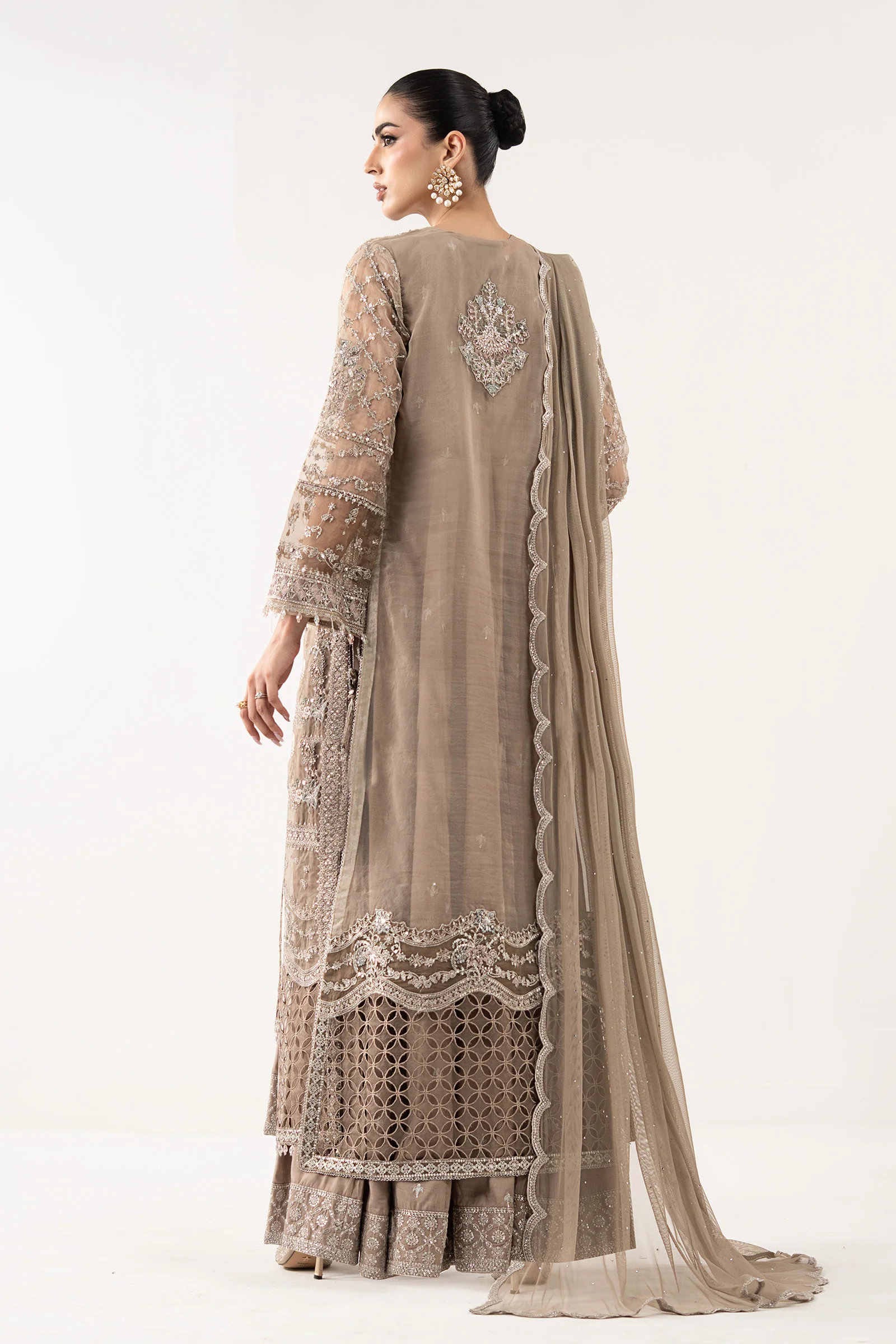 3 Piece Embroidered Organza Suit - Image 7
