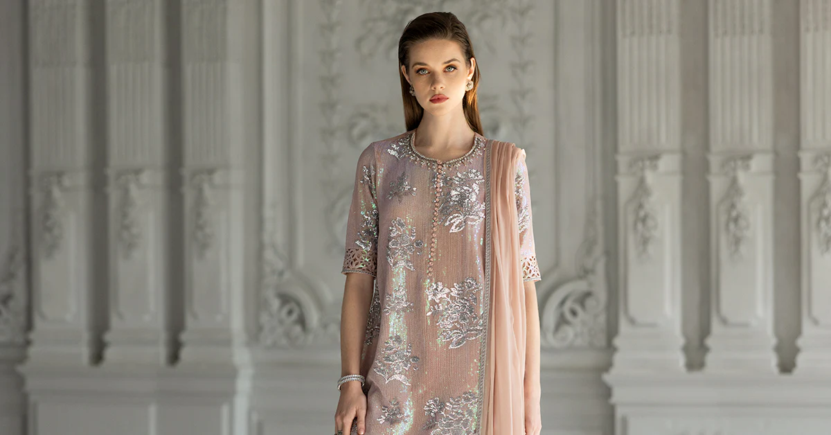 3 Piece Embroidered Chiffon Suit - Image 12