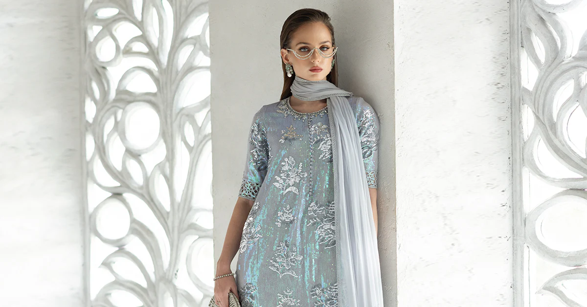 3 Piece Embroidered Chiffon Suit - Image 11