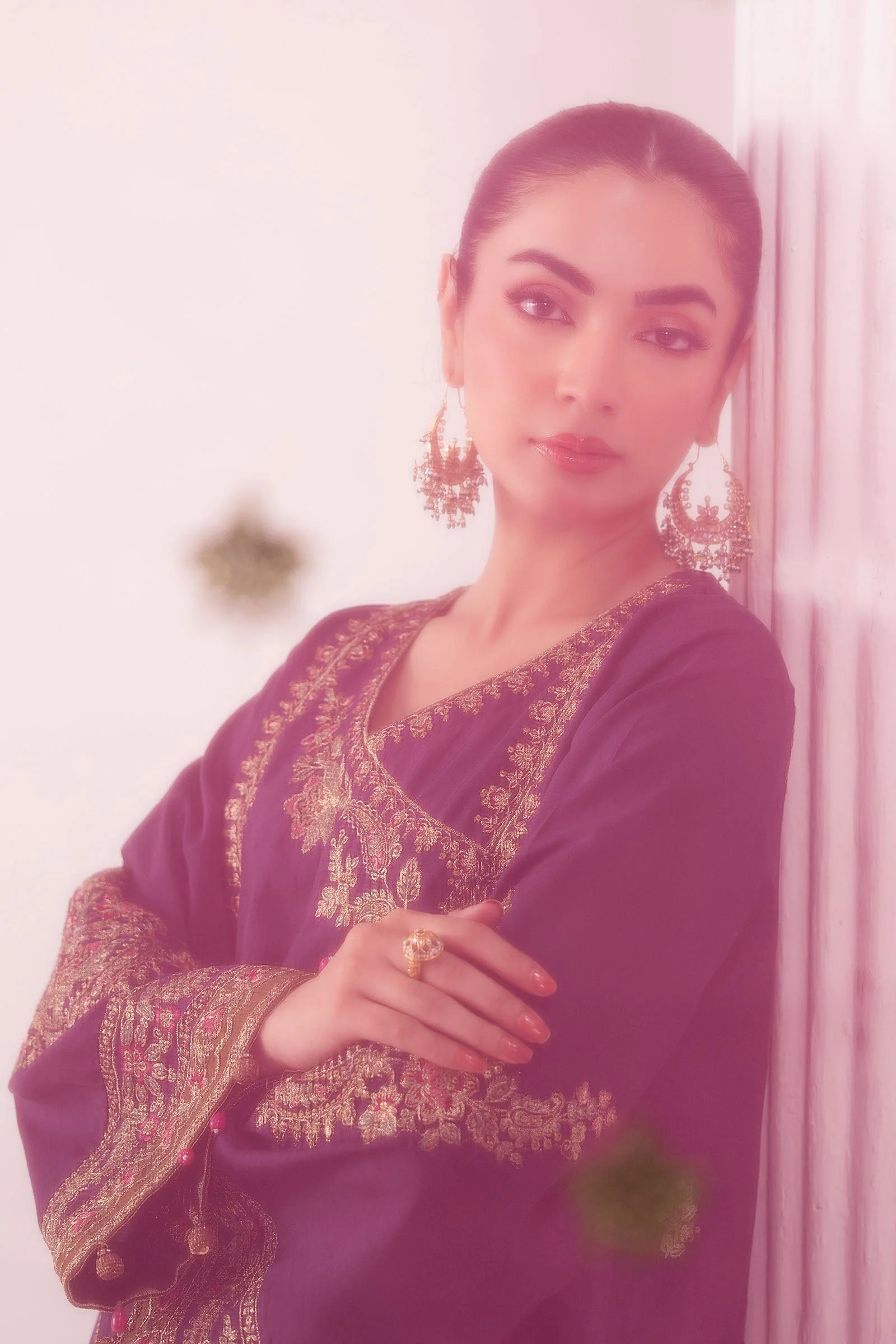3 Piece Embroidered Raw Silk Suit - Image 3