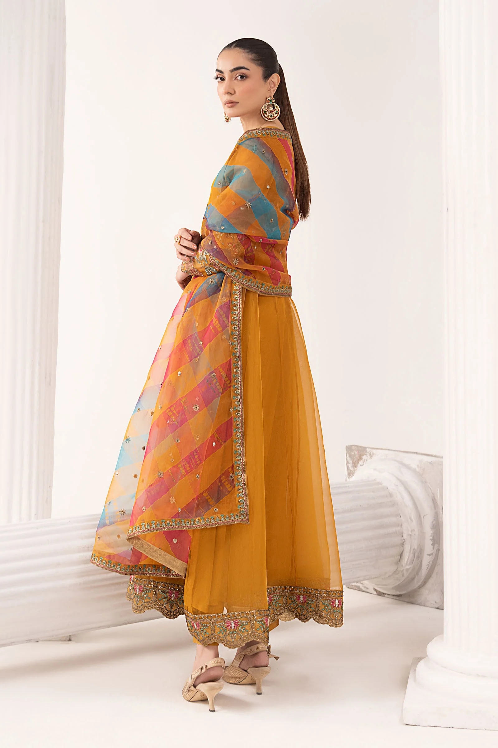 3 Piece Embroidered Organza Suit - Image 8