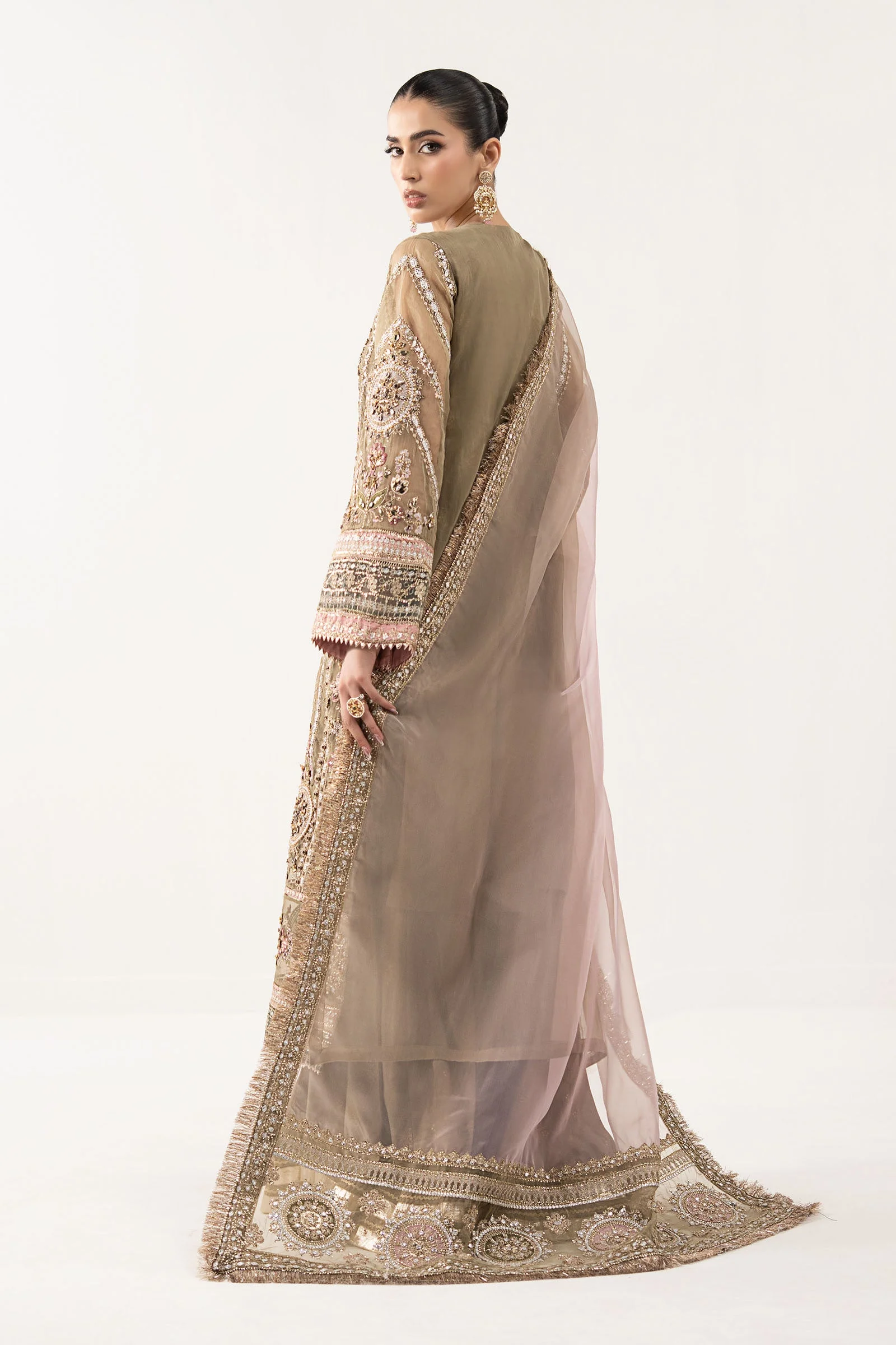 3 Piece Embroidered Organza Suit - Image 9