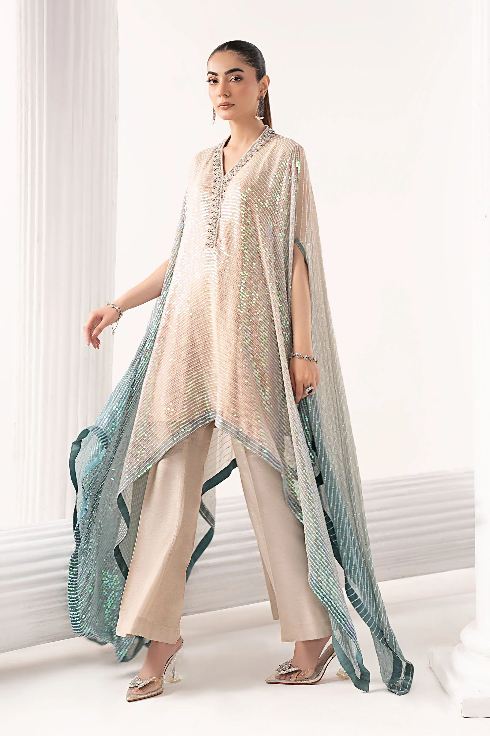 3 Piece Embroidered Chiffon Suit - Image 5