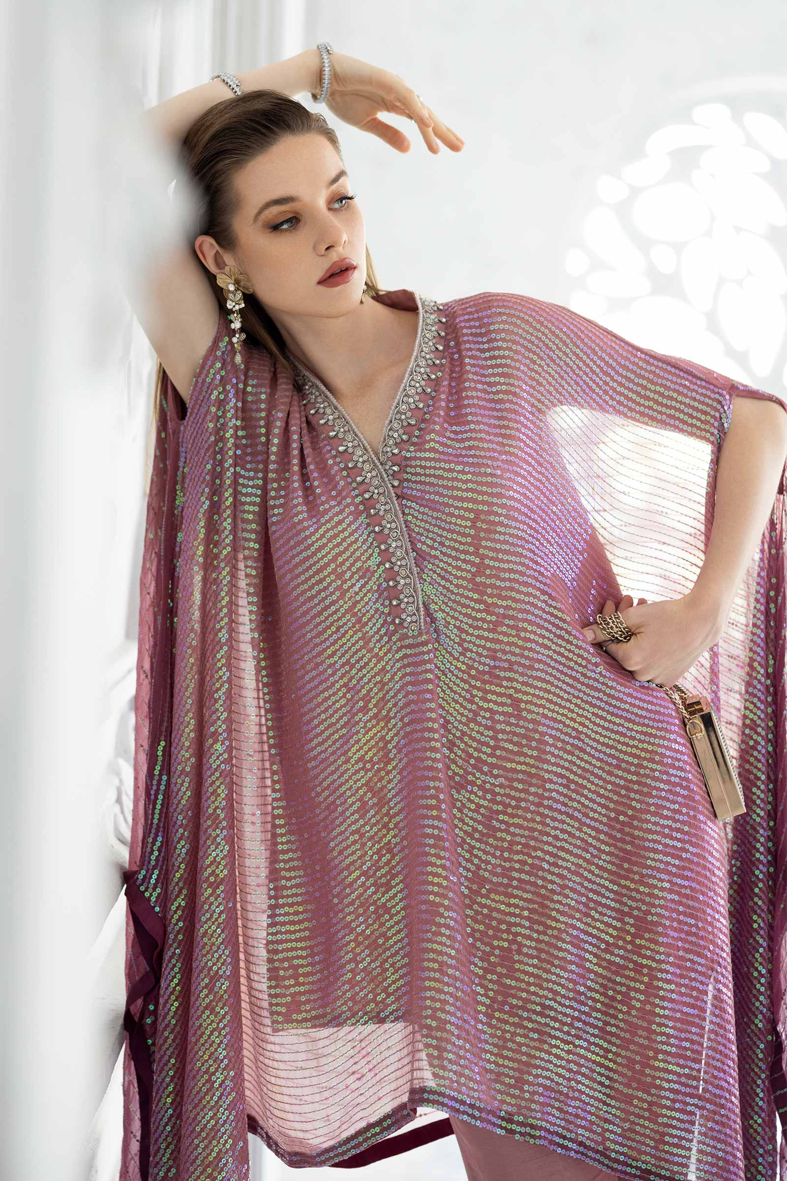 3 Piece Embroidered Chiffon Suit - Image 3