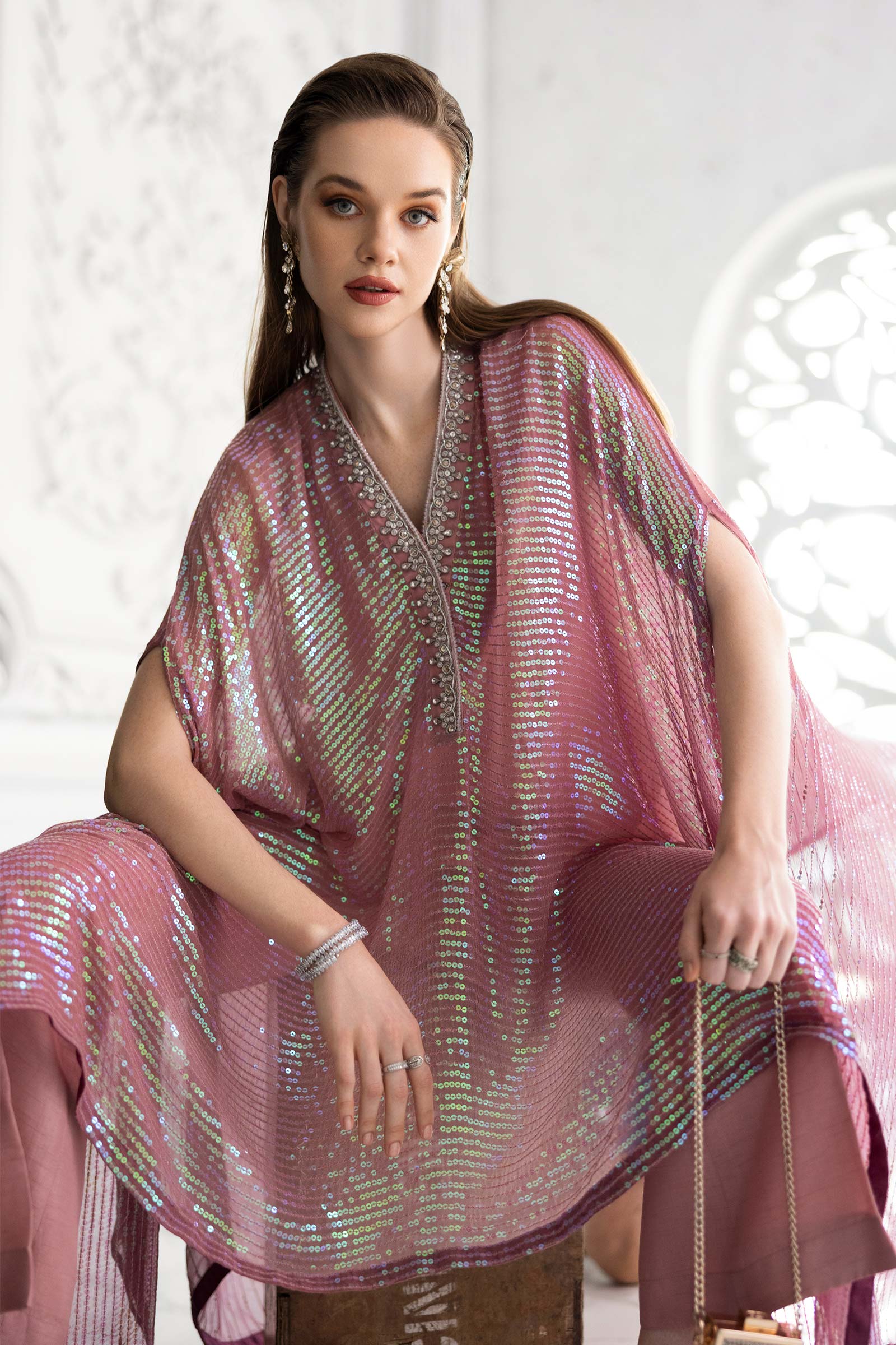 3 Piece Embroidered Chiffon Suit - Image 6