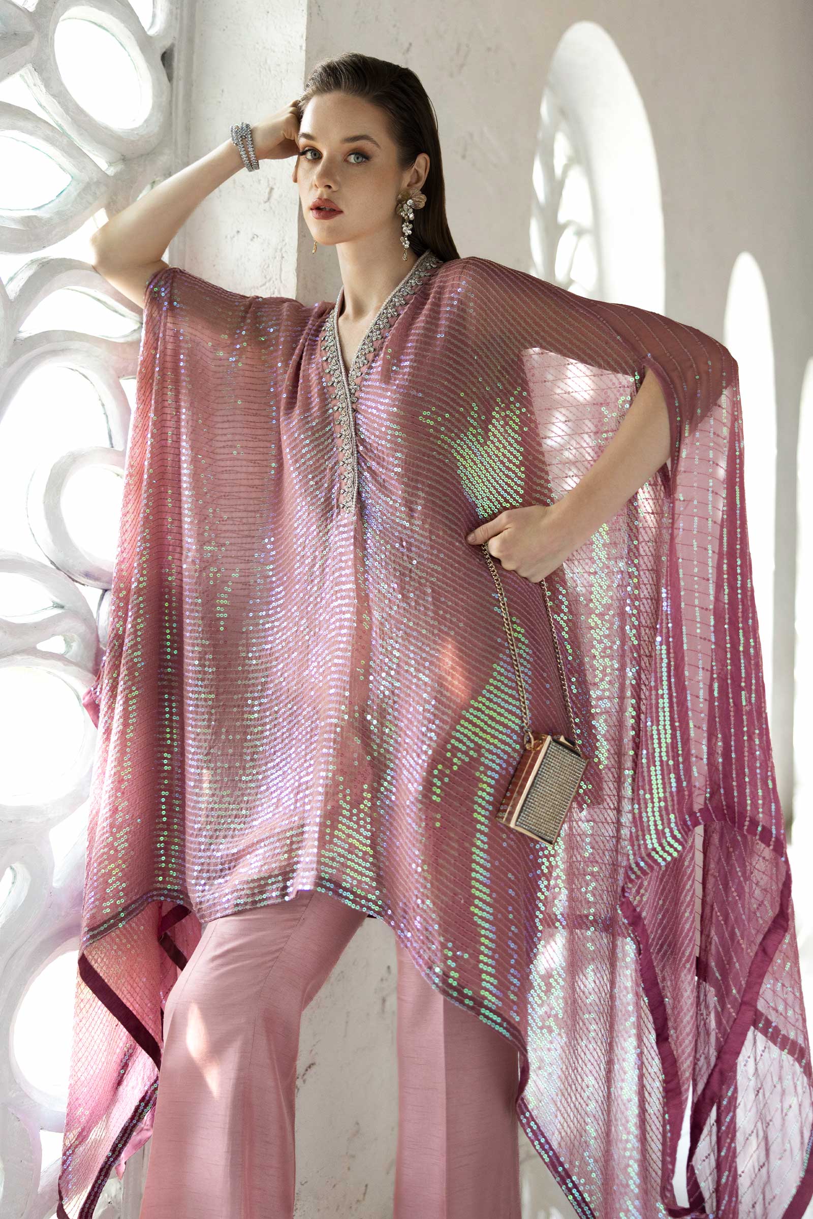 3 Piece Embroidered Chiffon Suit - Image 7