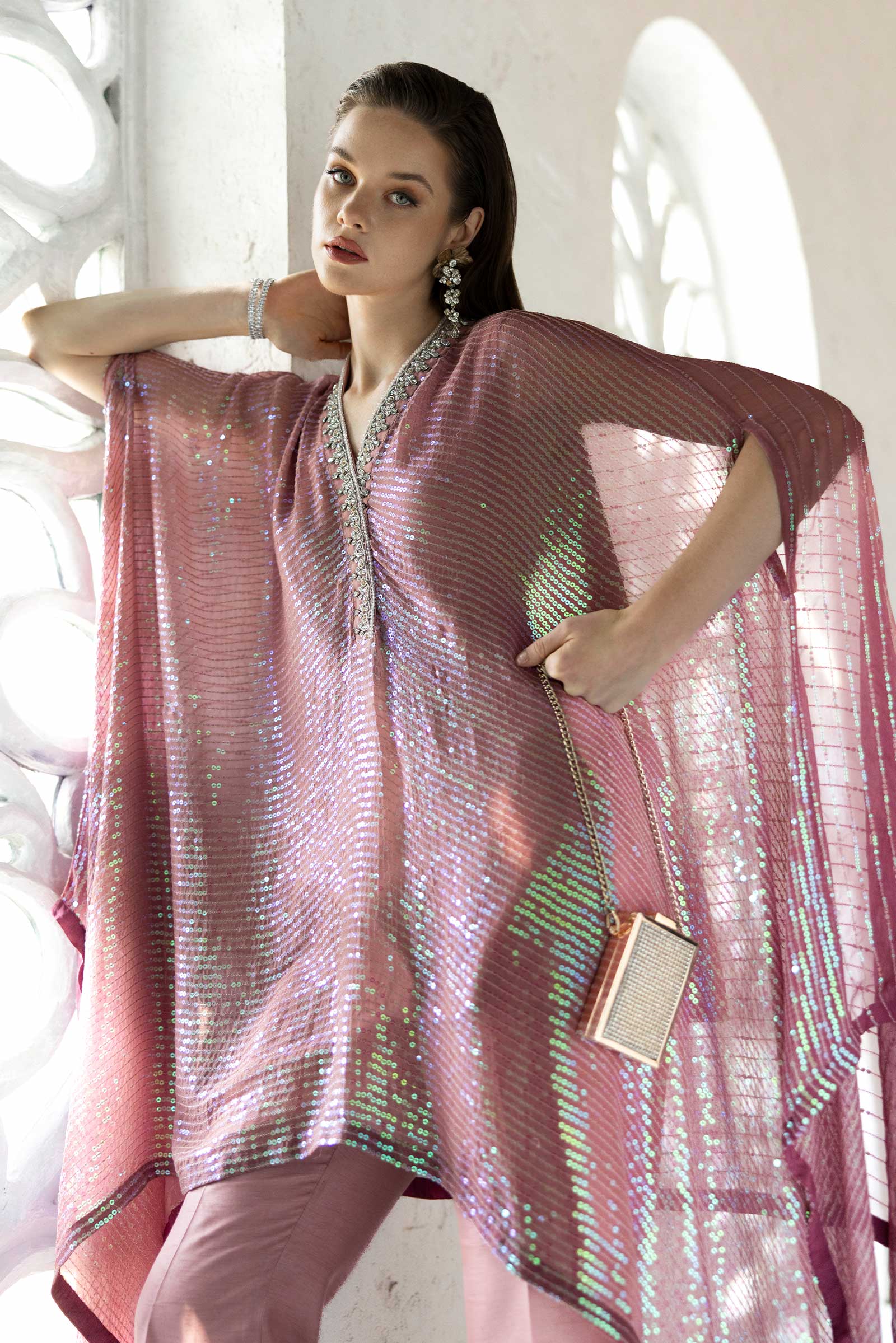 3 Piece Embroidered Chiffon Suit - Image 8
