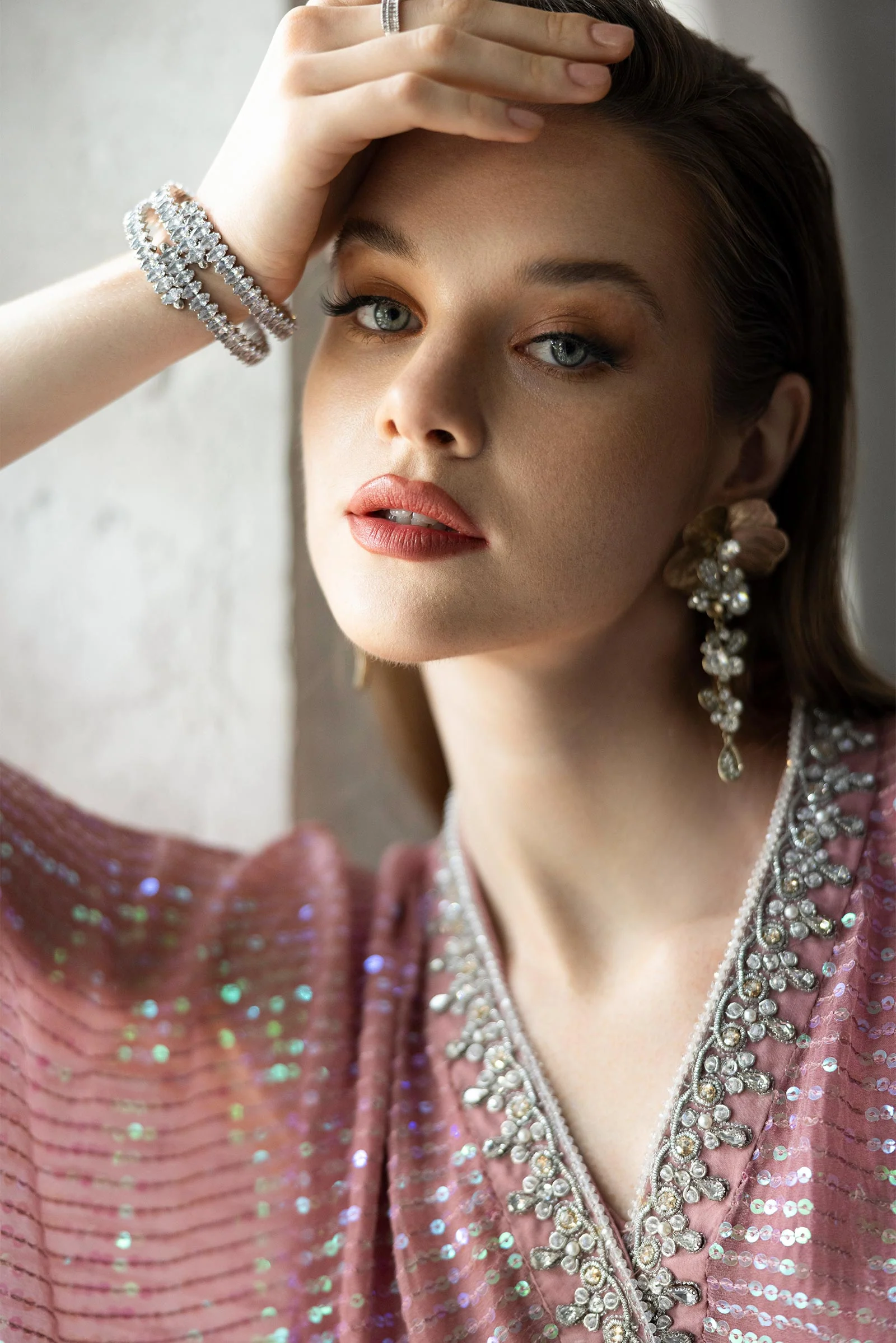 3 Piece Embroidered Chiffon Suit - Image 9