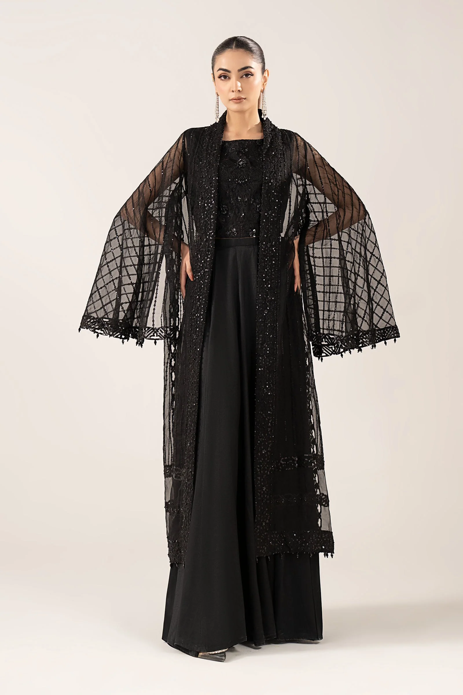 3 Piece Embroidered Organza Suit